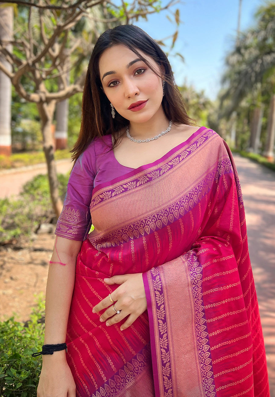 Pink Soft Silk Saree