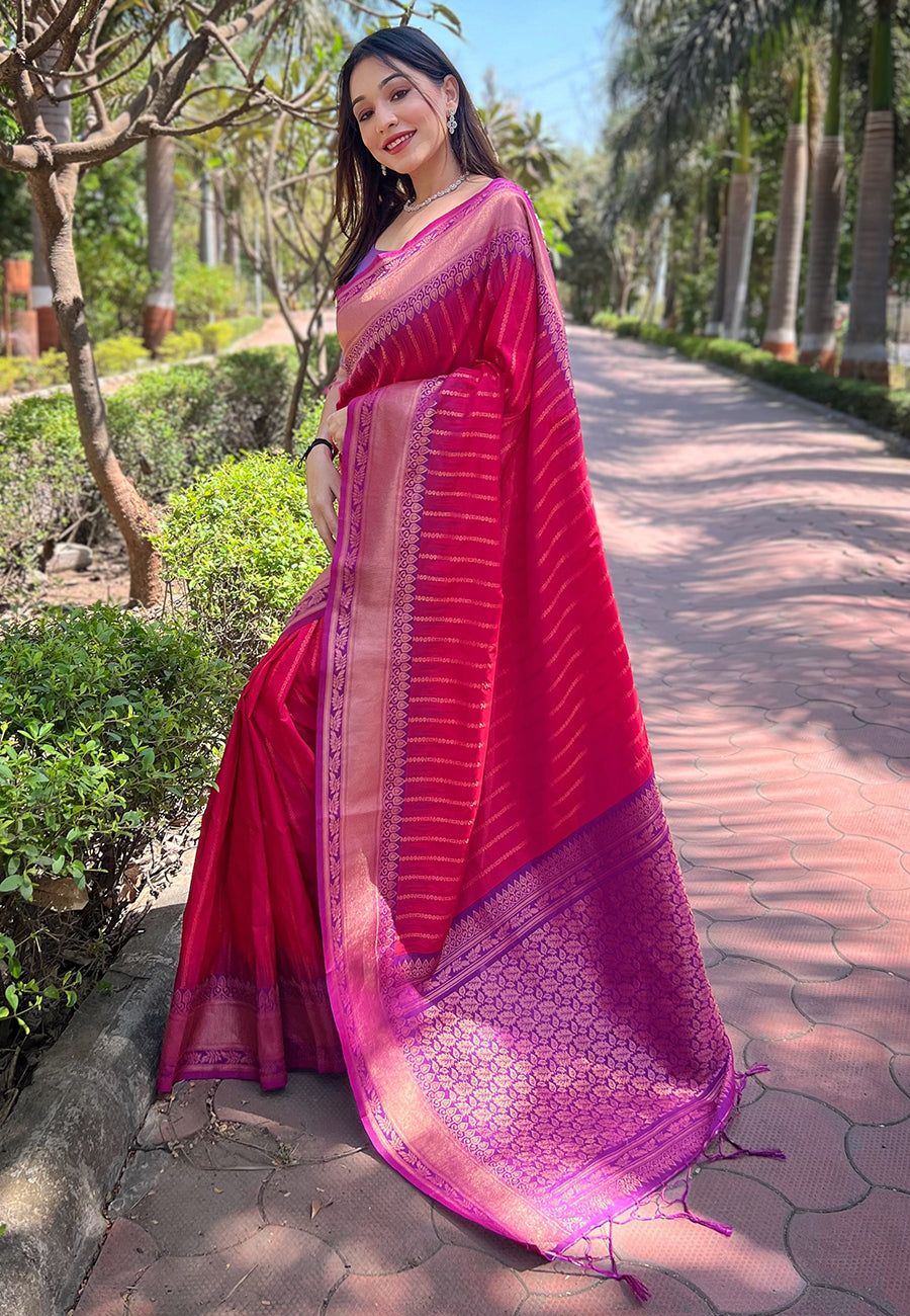 Pink Soft Silk Saree