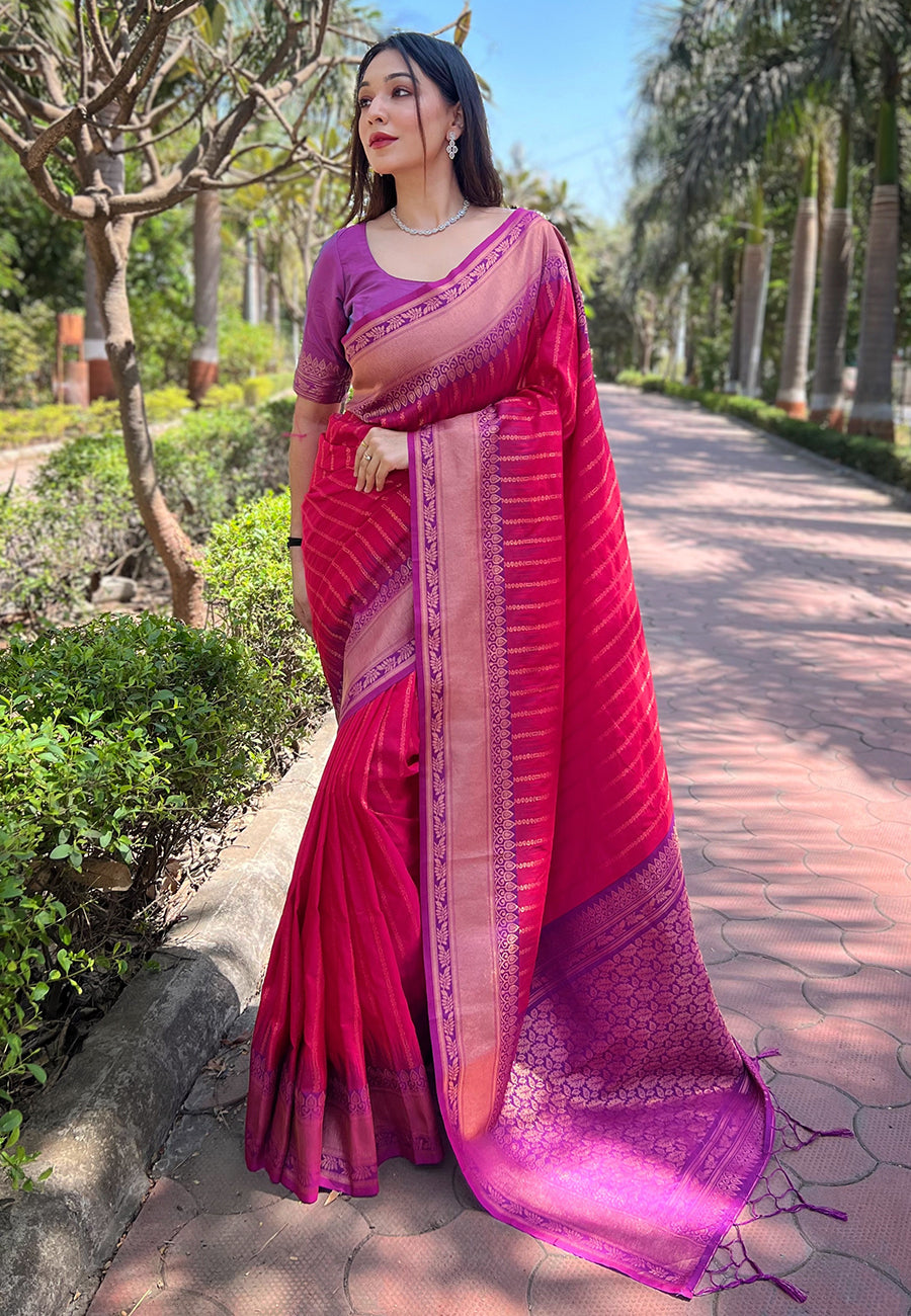 Pink Soft Silk Saree
