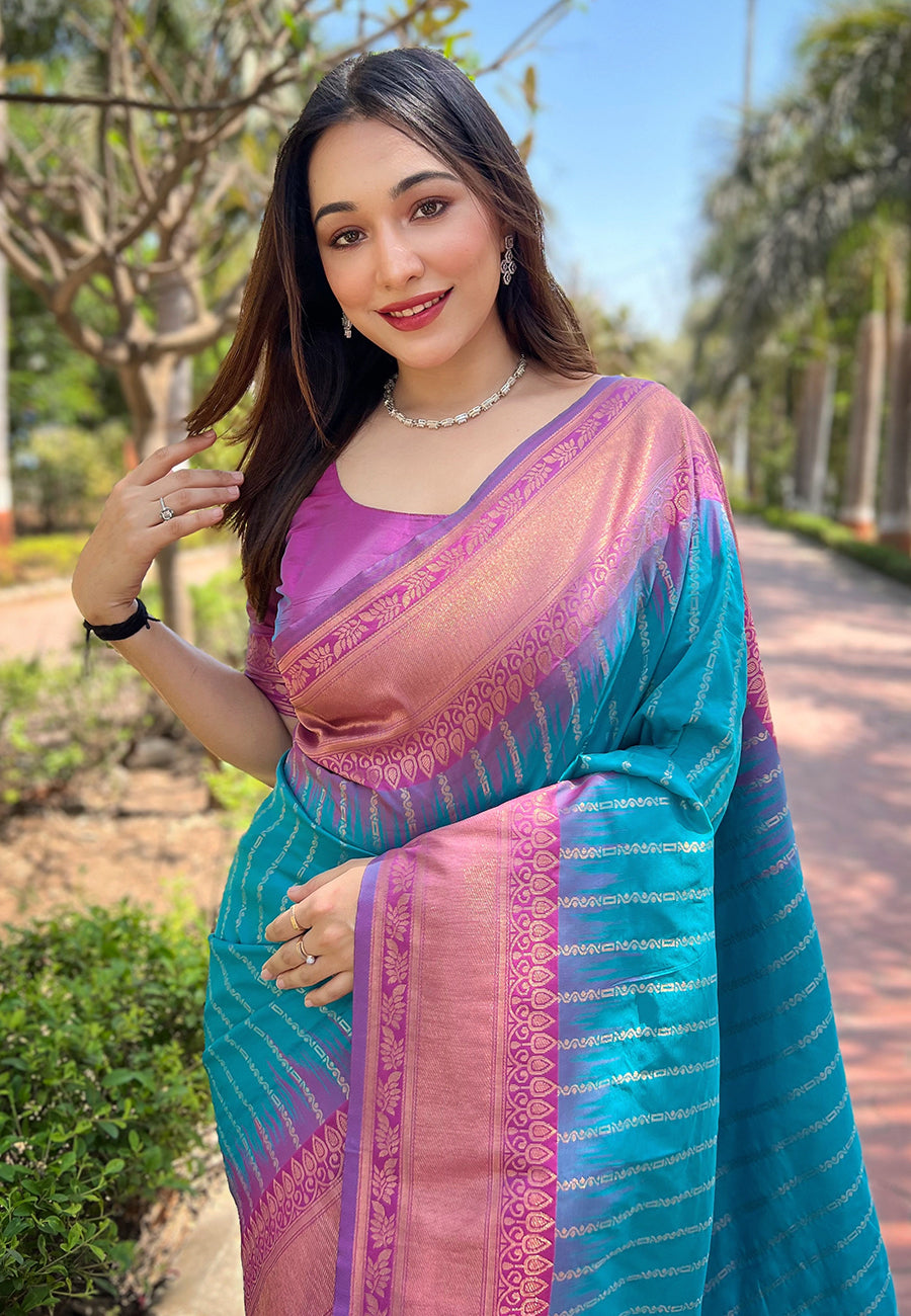 Sky Blue Soft Silk Saree