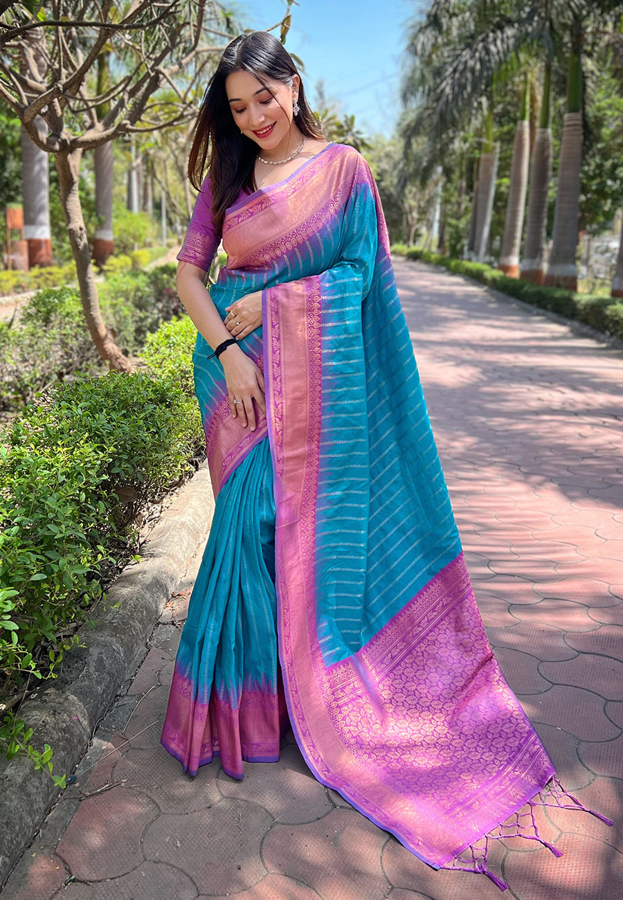 Sky Blue Soft Silk Saree