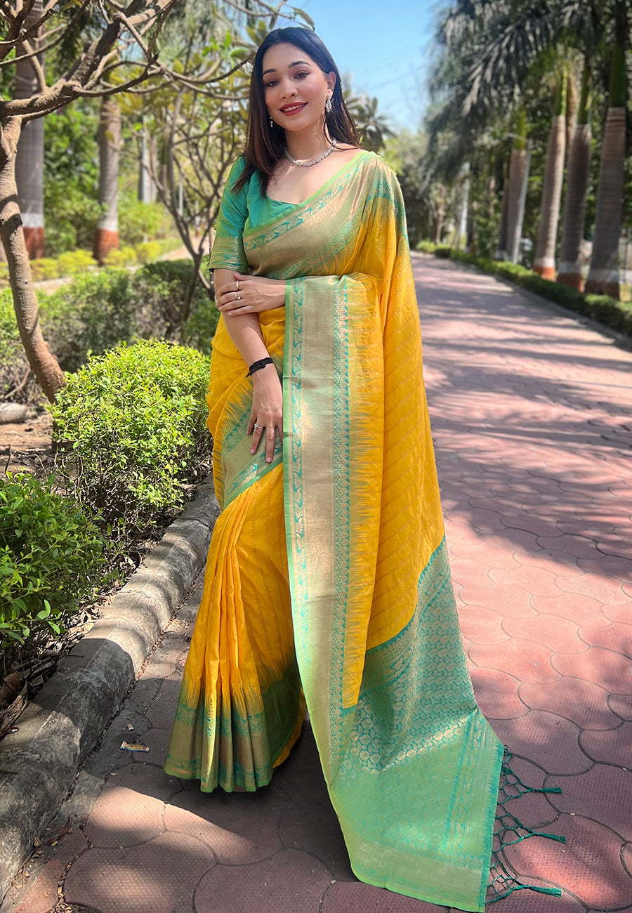 Yellow Soft Silk Saree