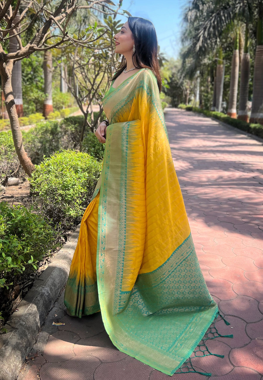 Yellow Soft Silk Saree