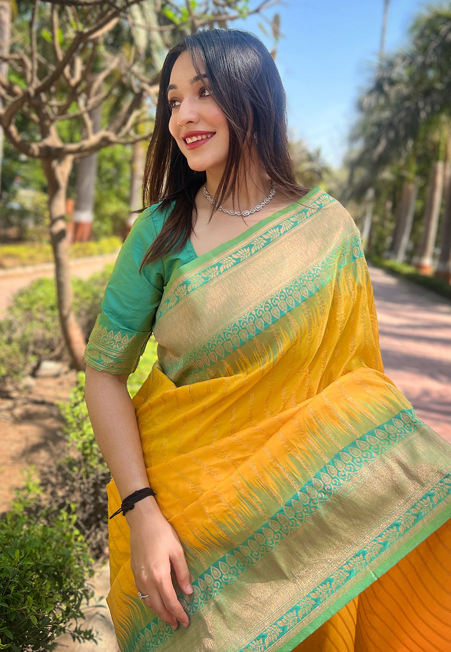 Yellow Soft Silk Saree