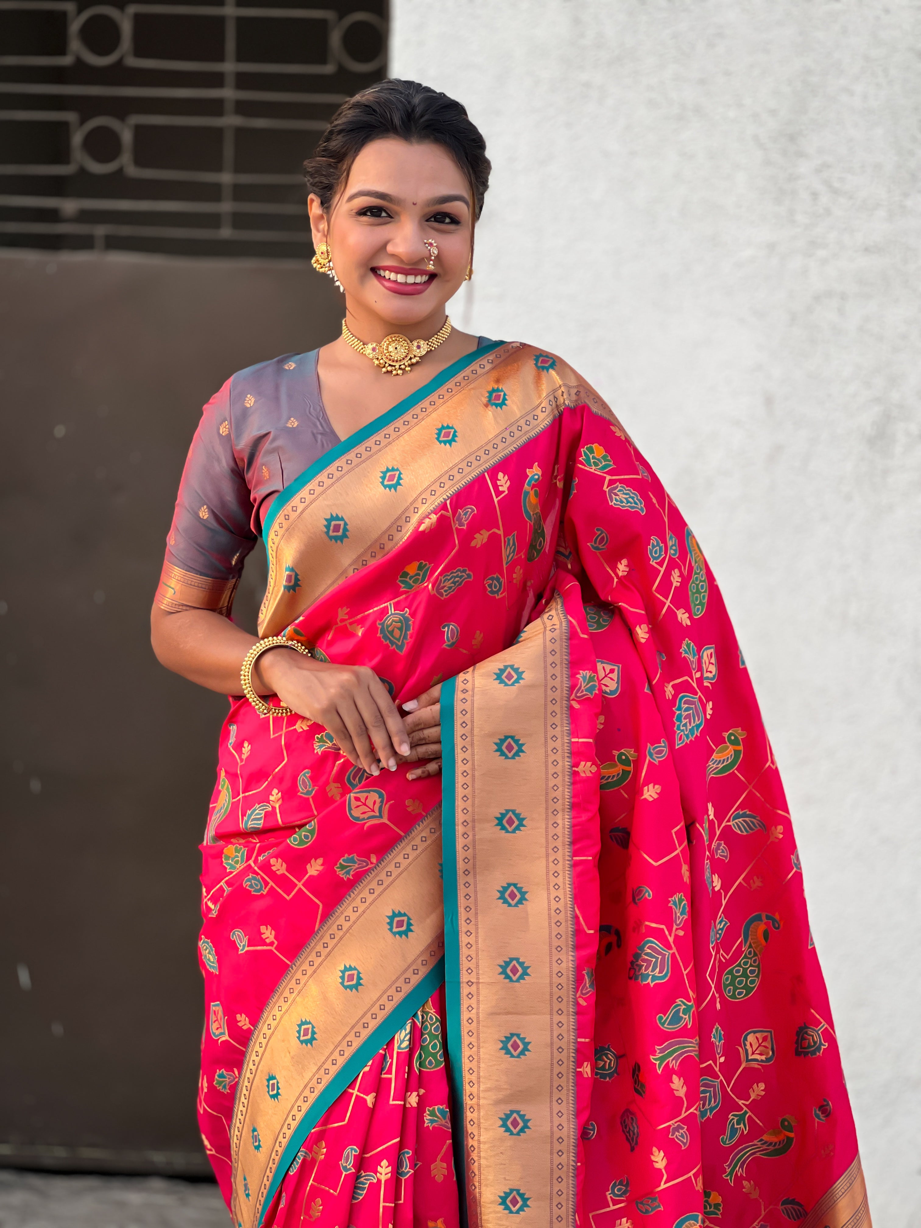 RED SOFT SILK PAITHANI SAREE