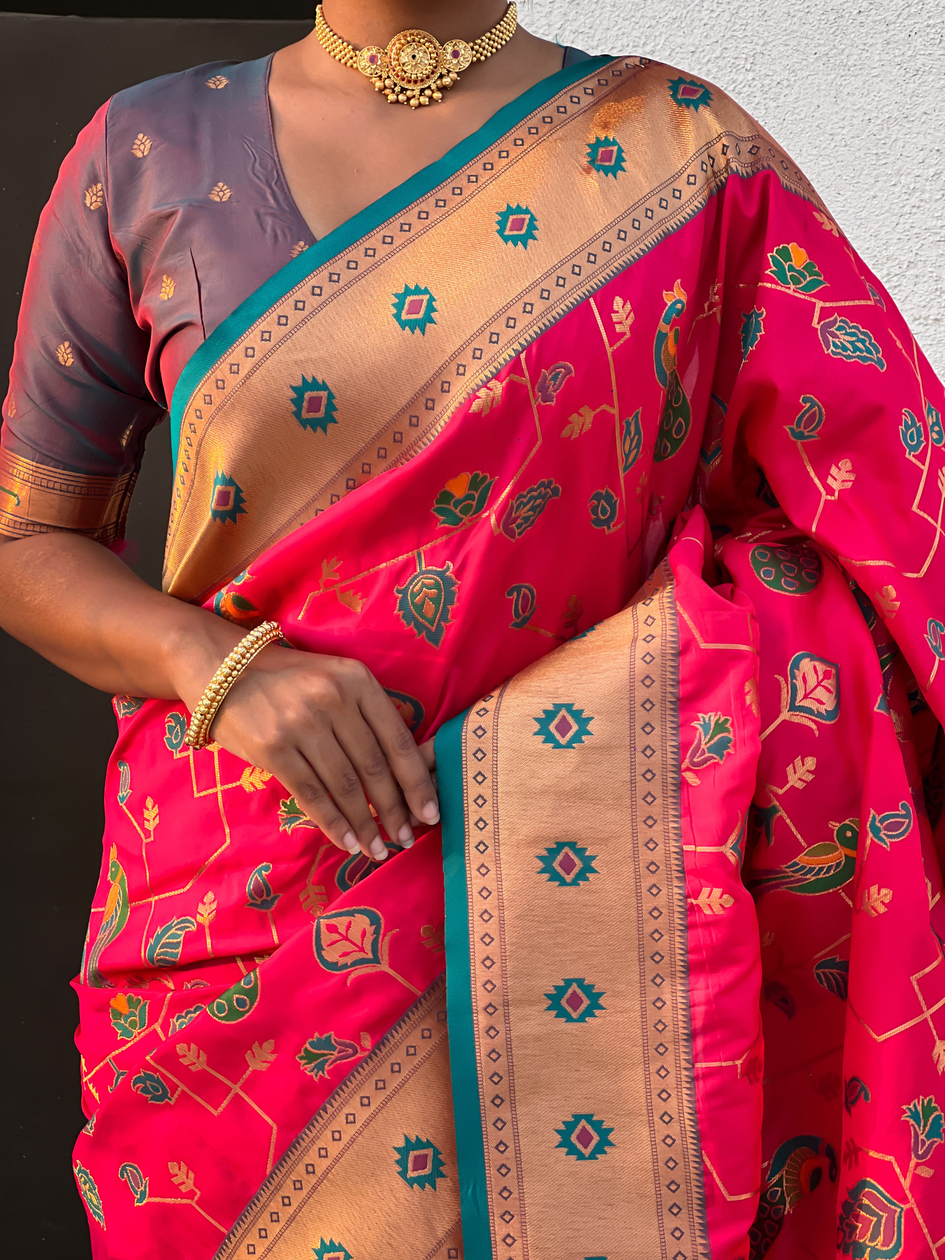 RED SOFT SILK PAITHANI SAREE