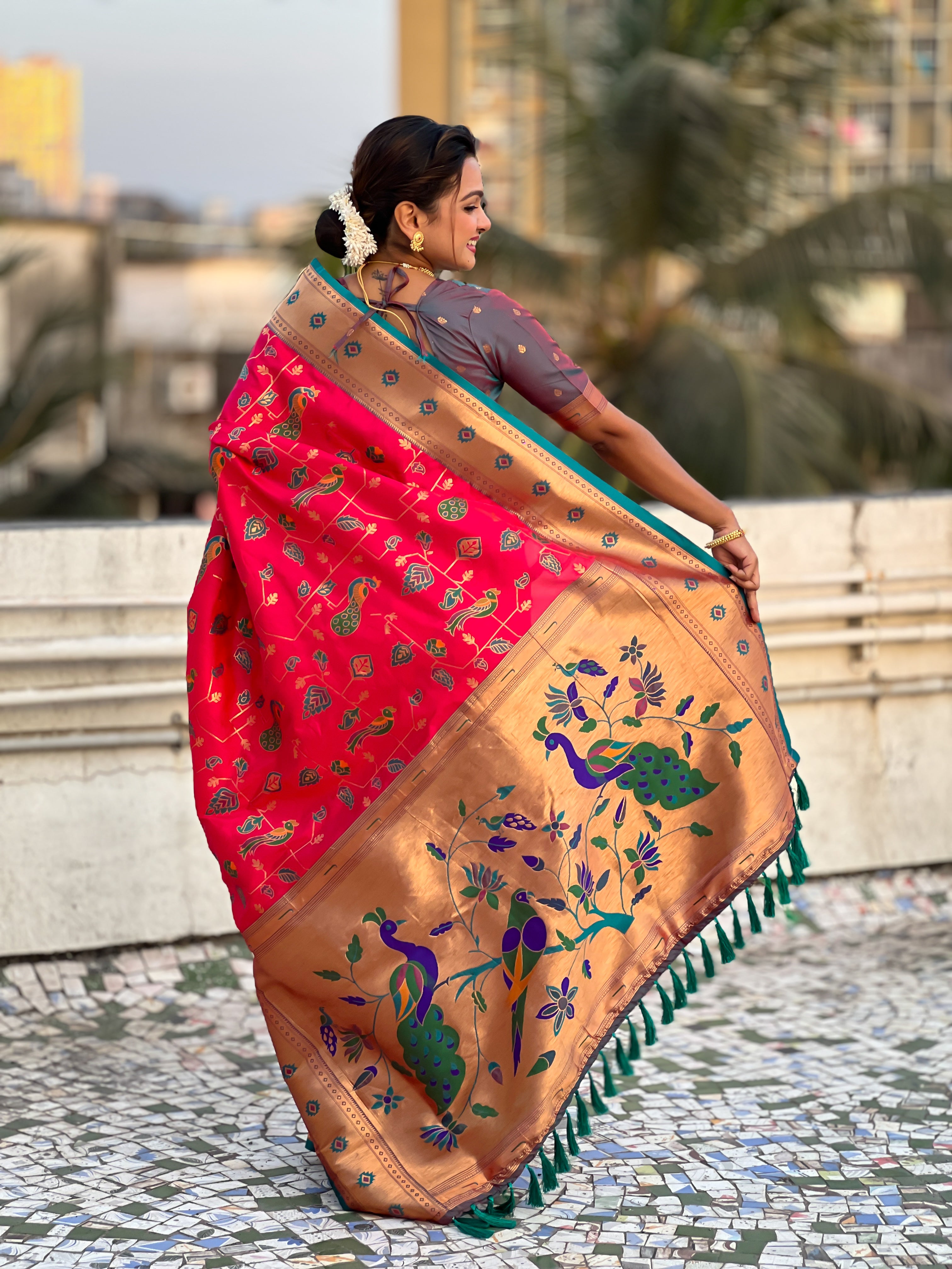 RED SOFT SILK PAITHANI SAREE