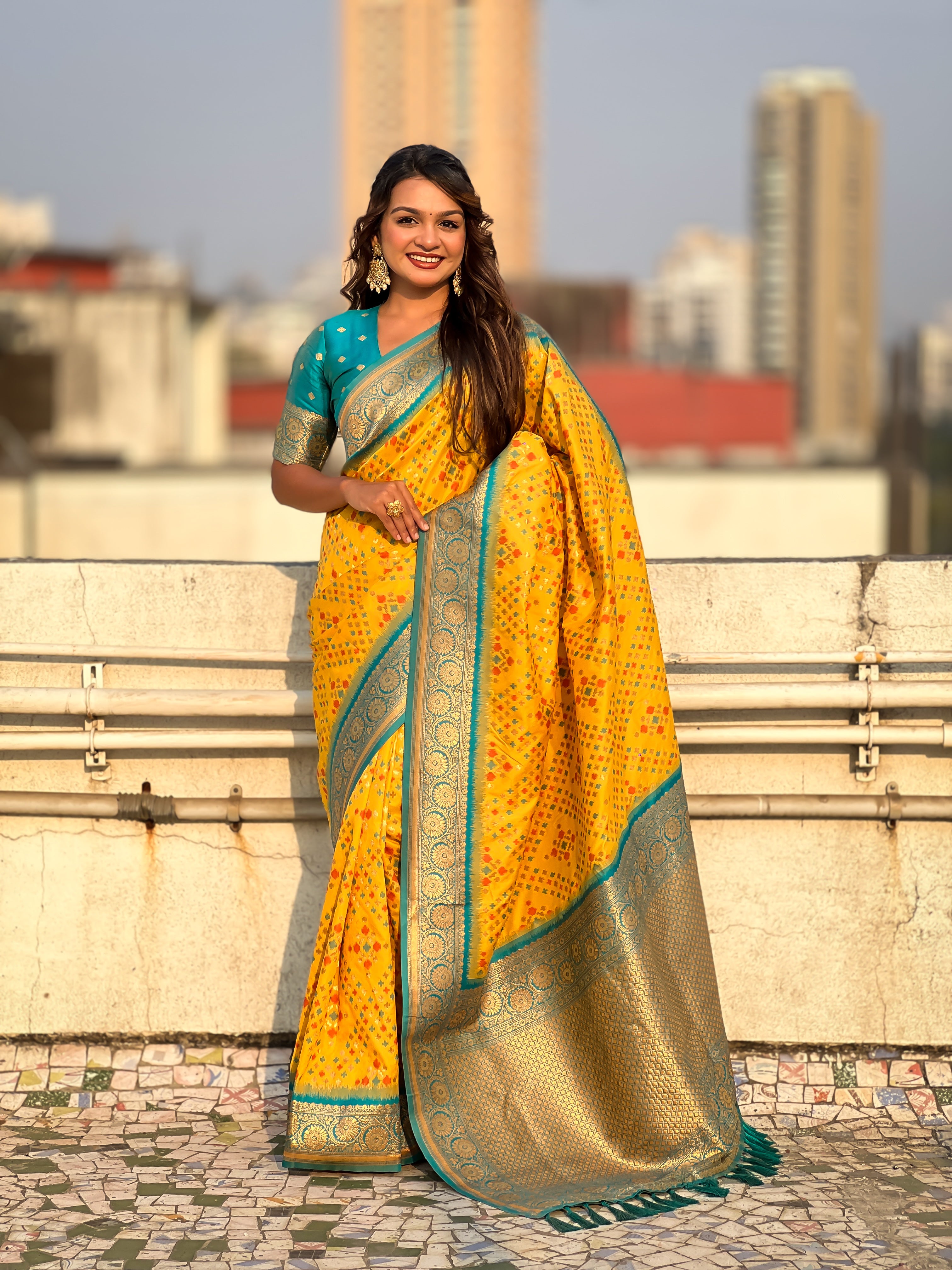 YELLOW PATOLA SILK SAREE