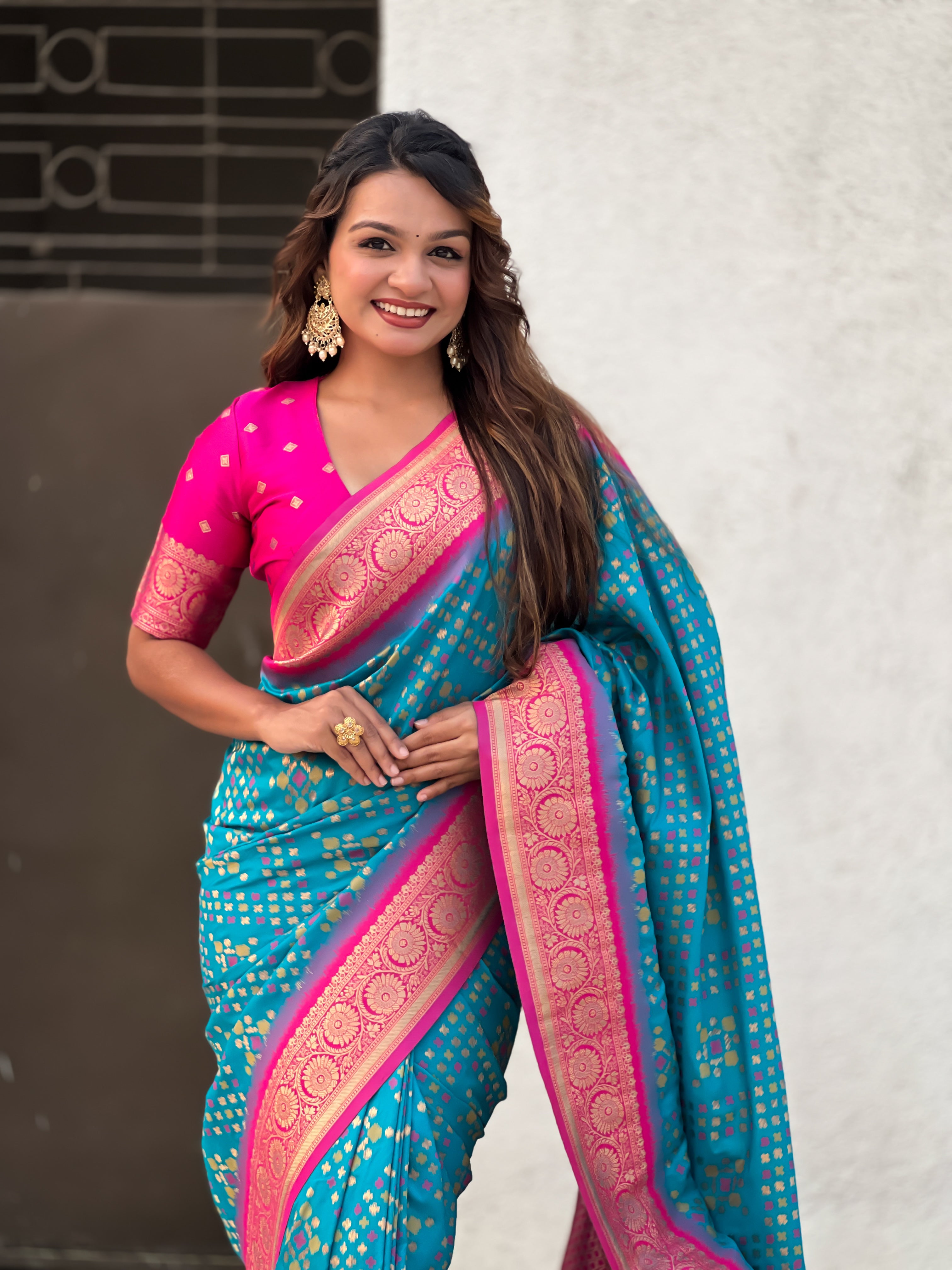 SKY BLUE PATOLA SILK SAREE