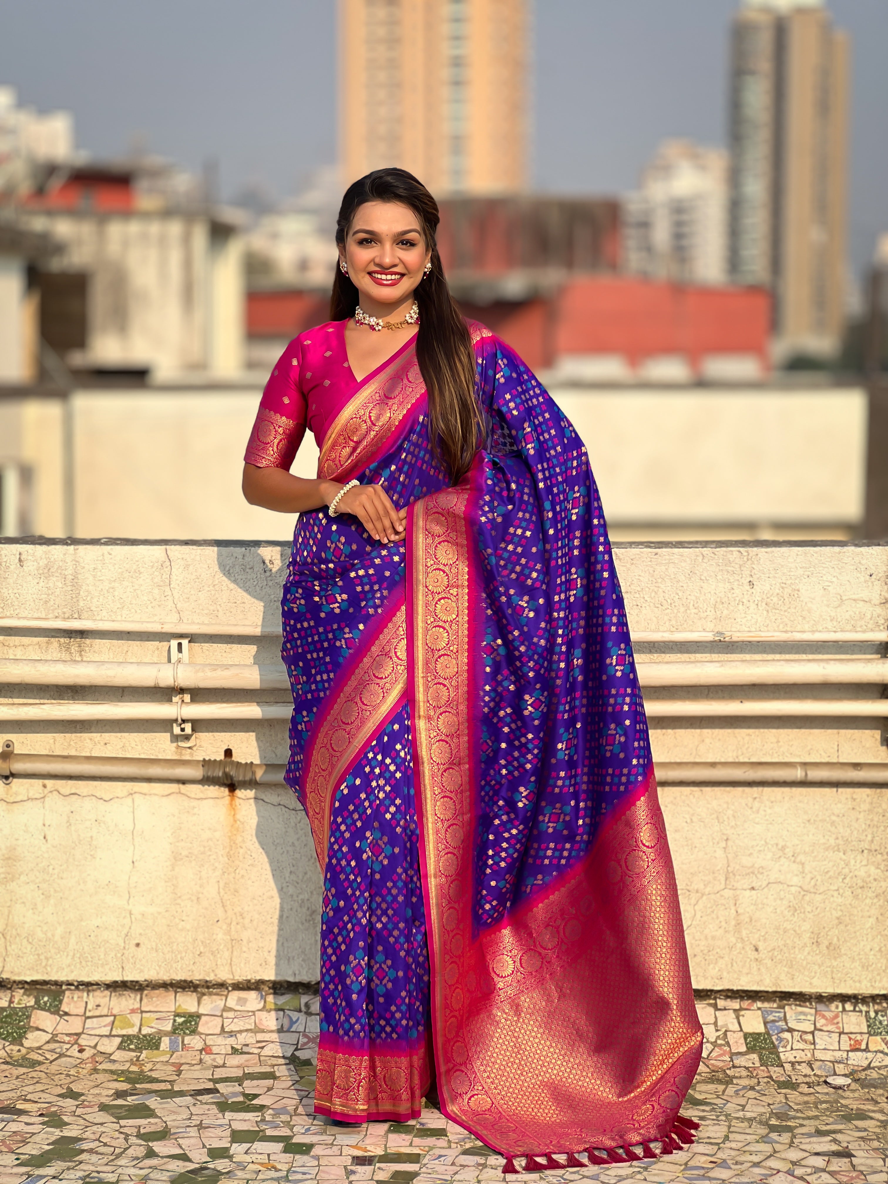 BLUE PATOLA SILK SAREE