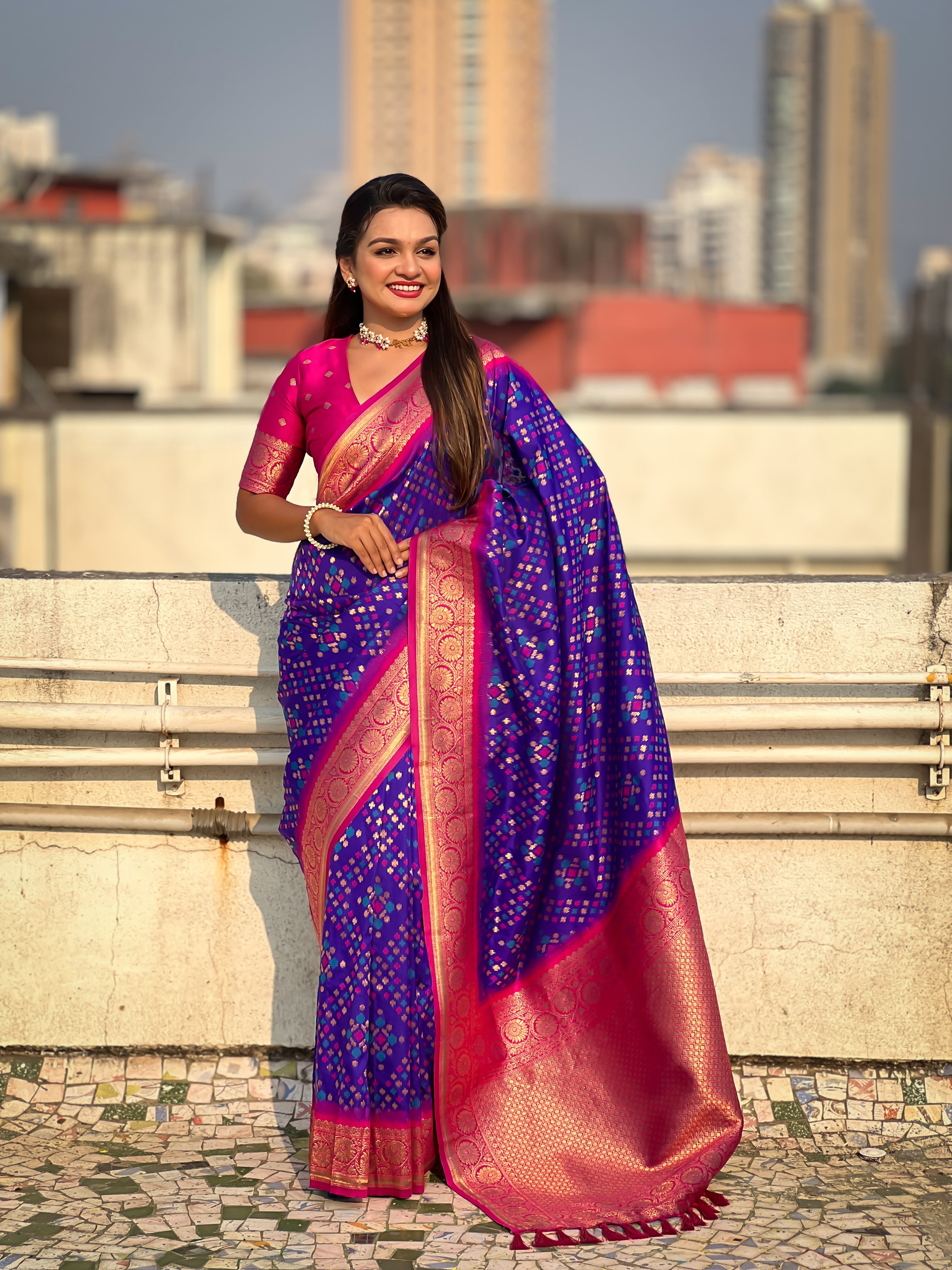 BLUE PATOLA SILK SAREE