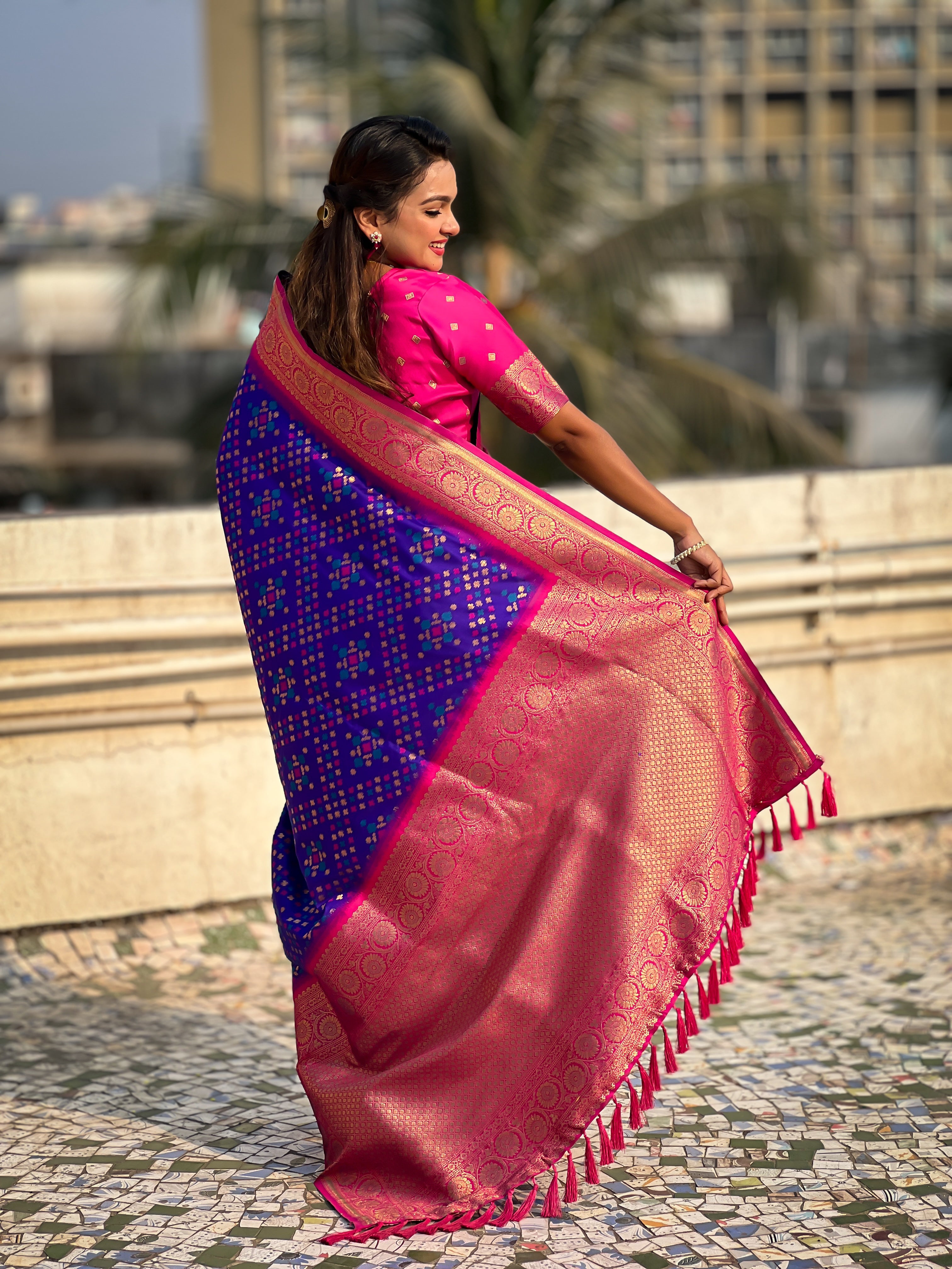 BLUE PATOLA SILK SAREE