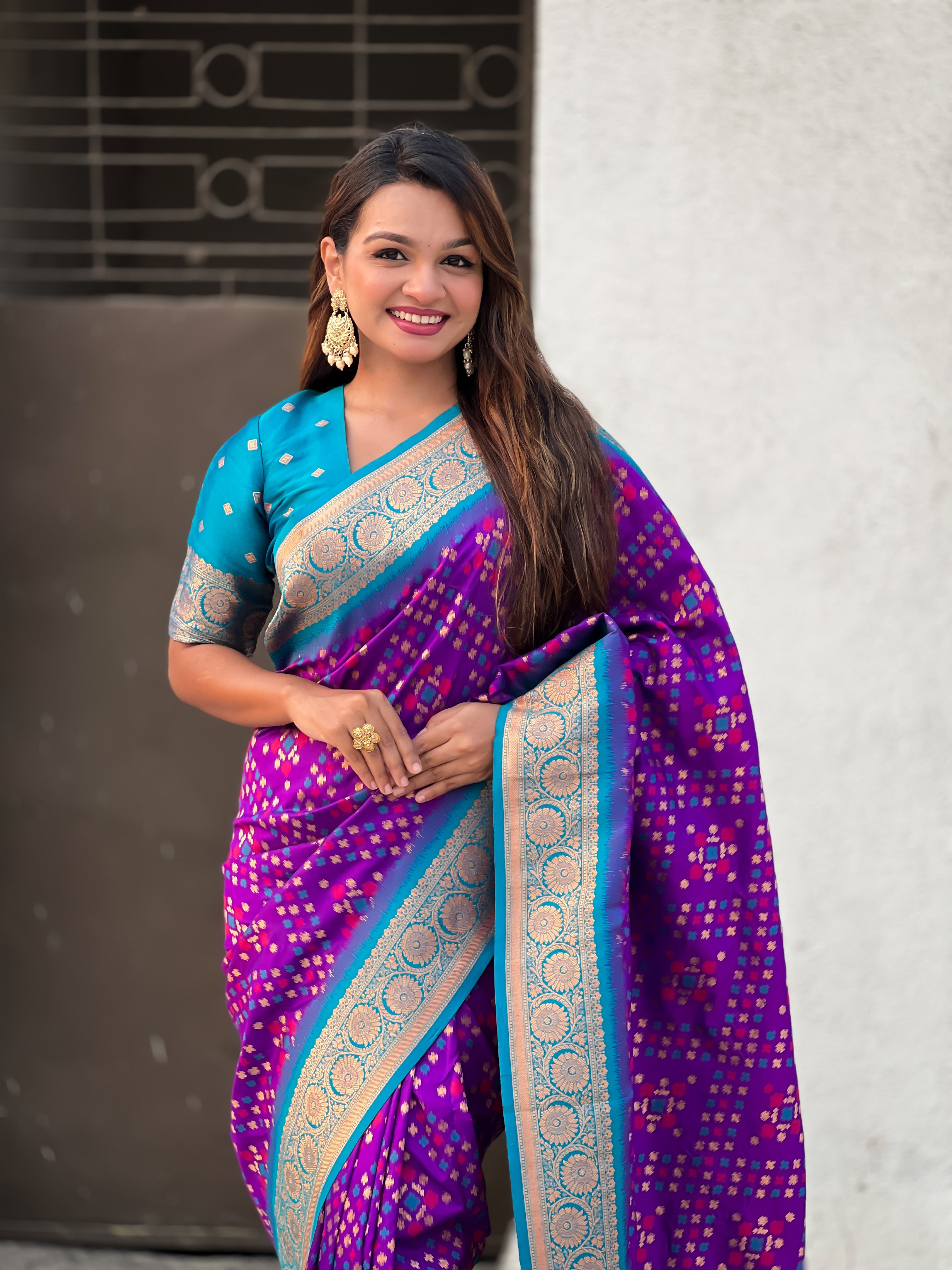 VIOLET PATOLA SILK SAREE