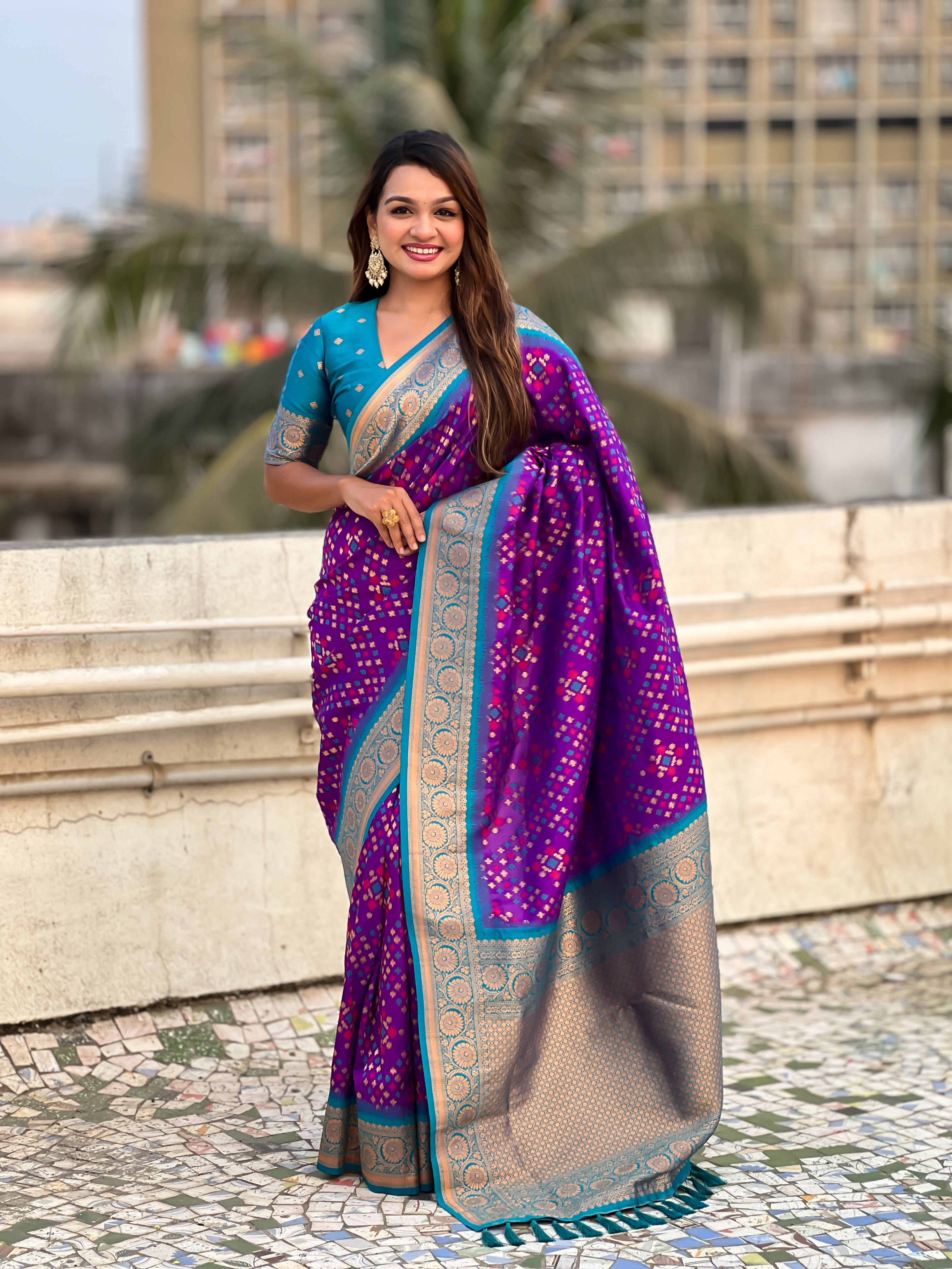 VIOLET PATOLA SILK SAREE