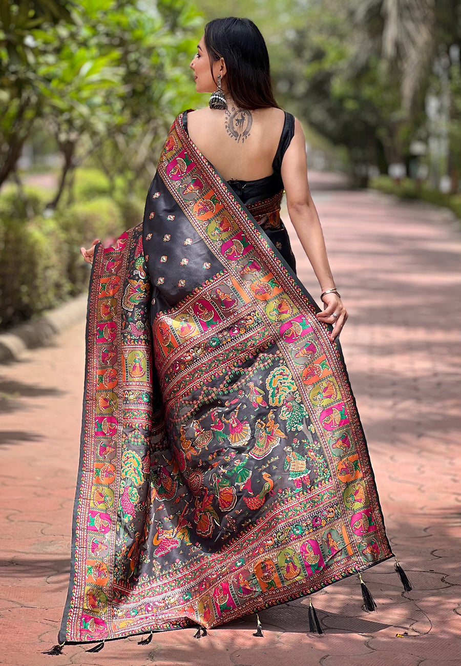 Black Pashmina Saree