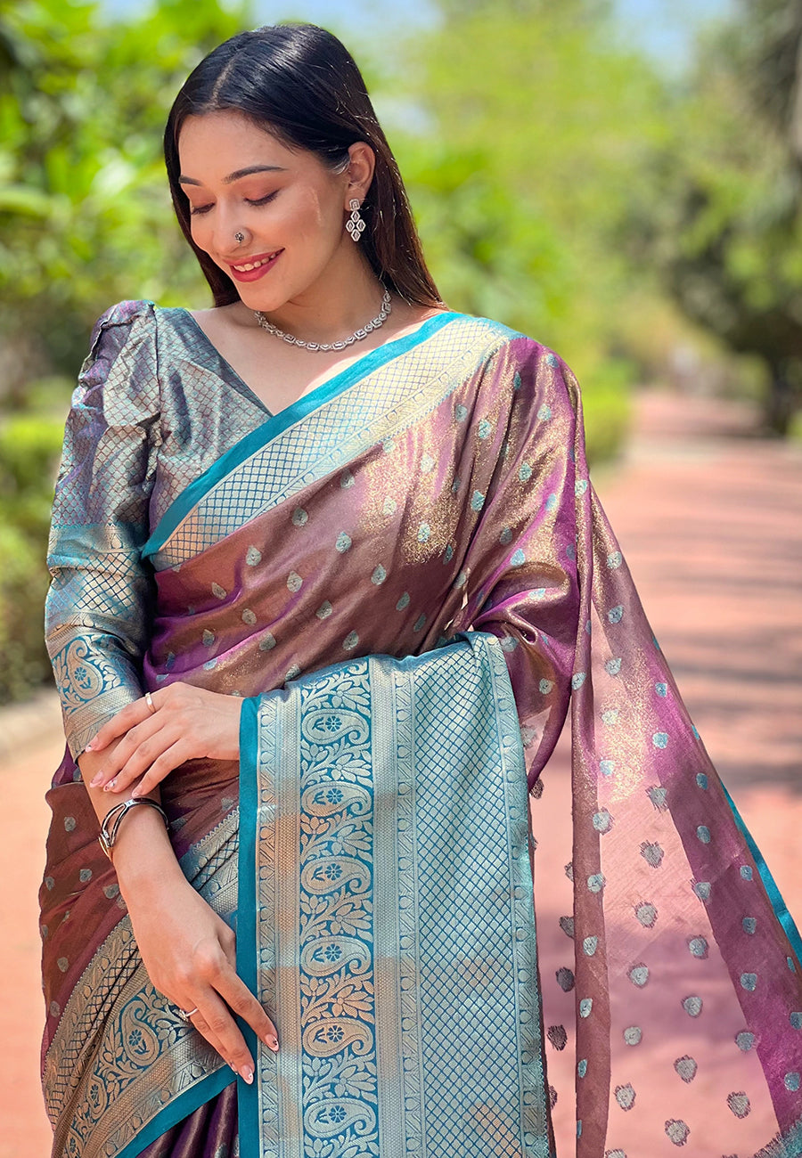 Wine Purple Kanjivaram Saree