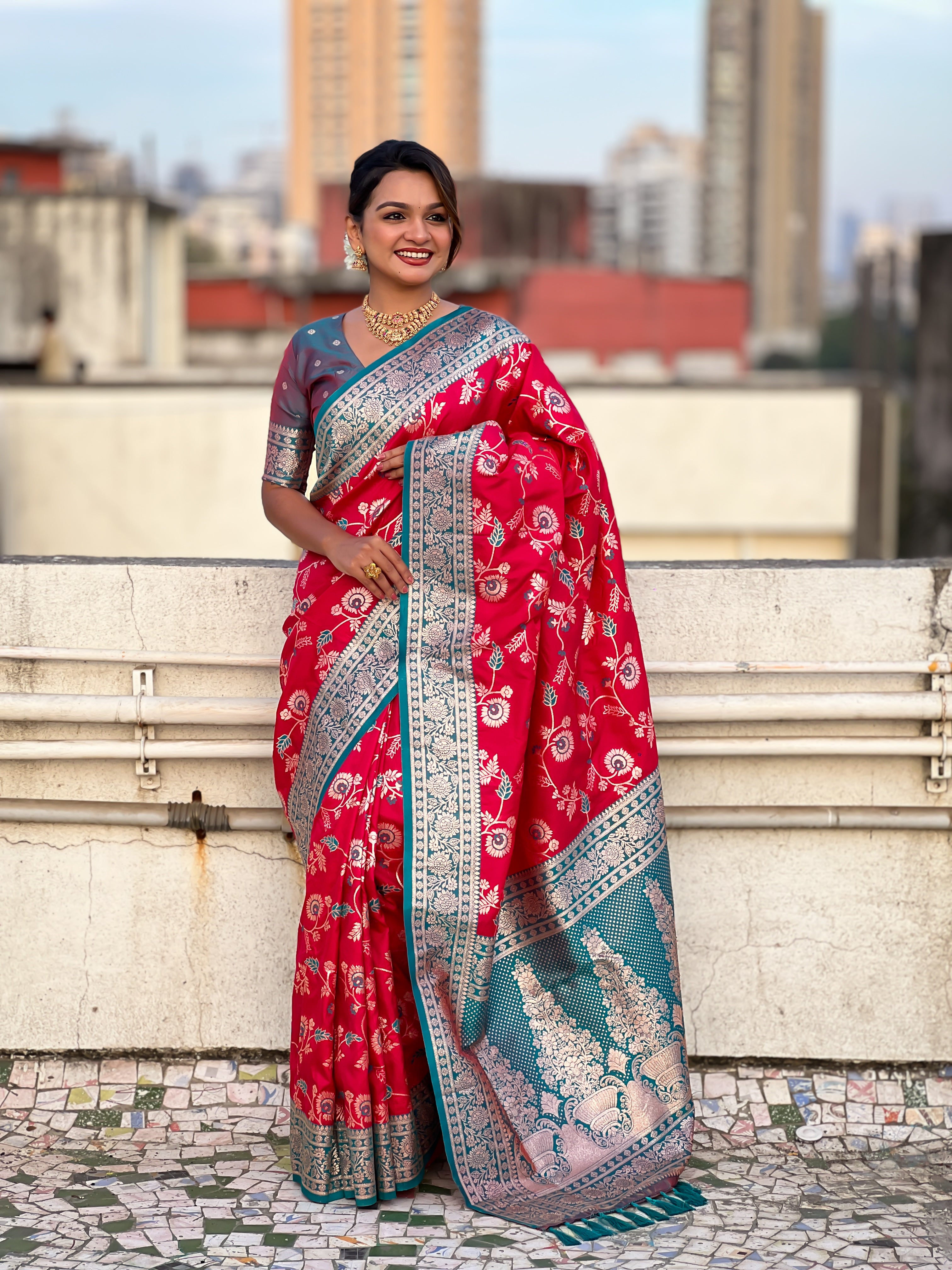 PINK BANARASI SILK SAREE