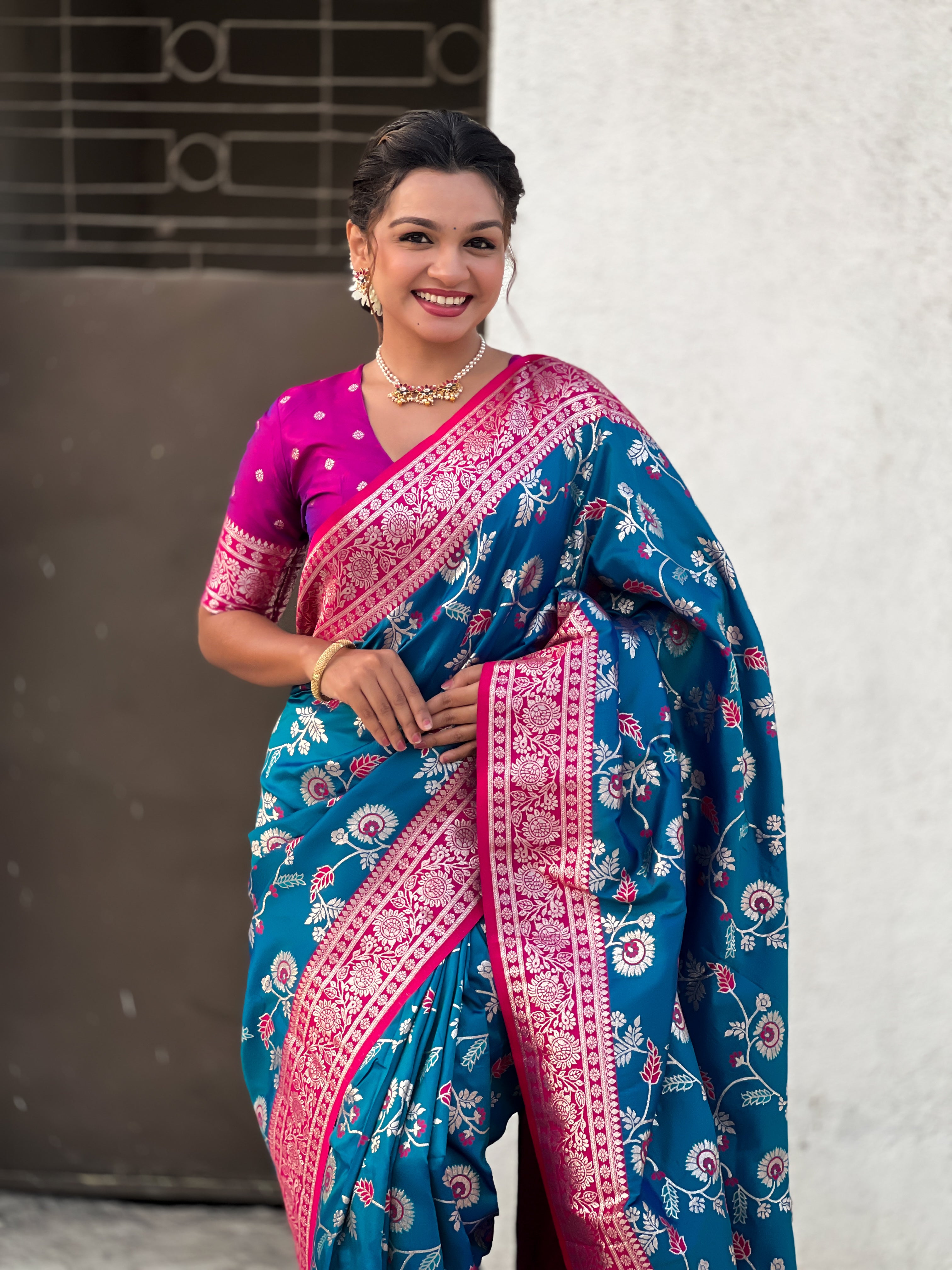 SKY BLUE BANARASI SILK SAREE
