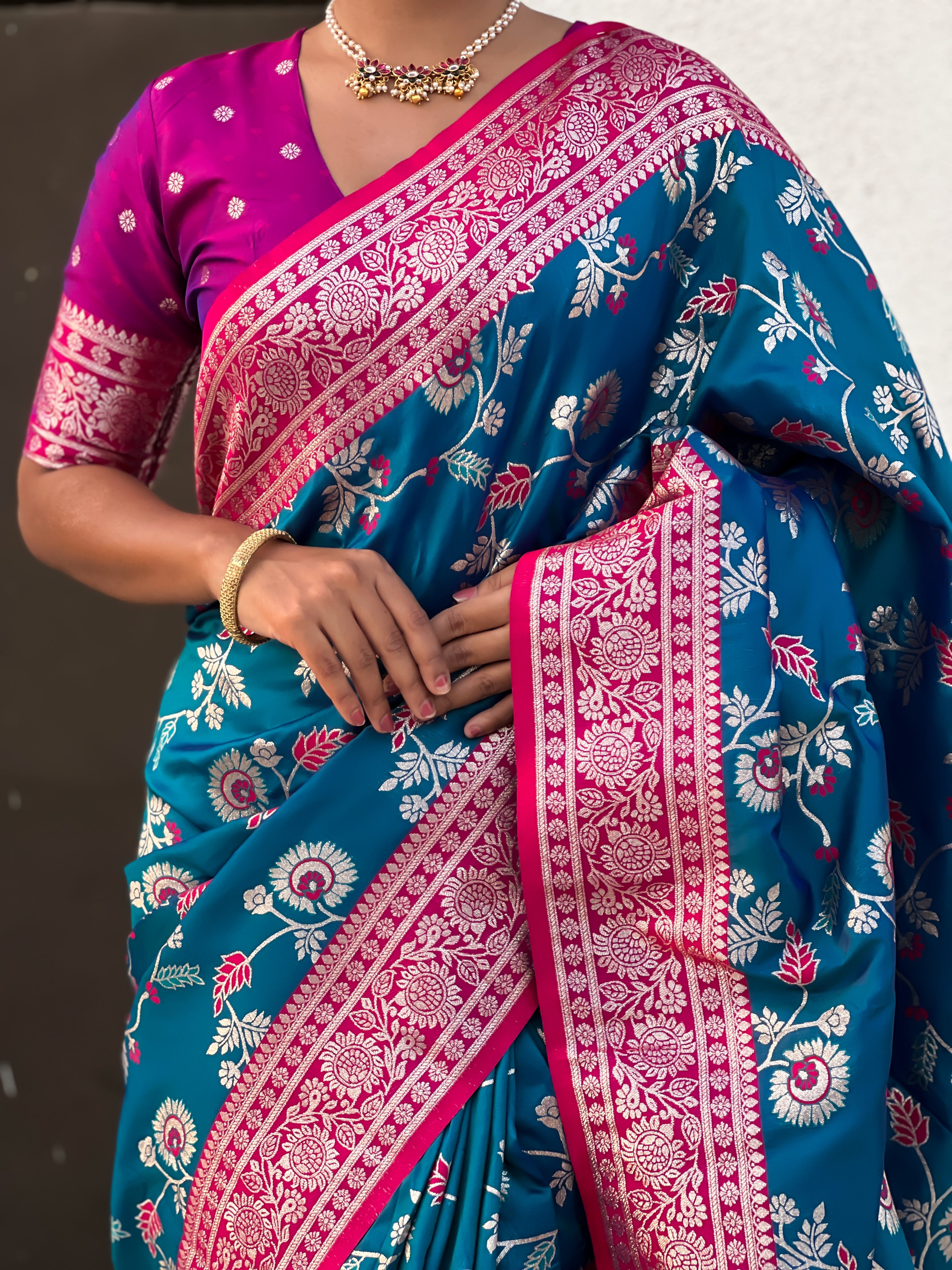 SKY BLUE BANARASI SILK SAREE