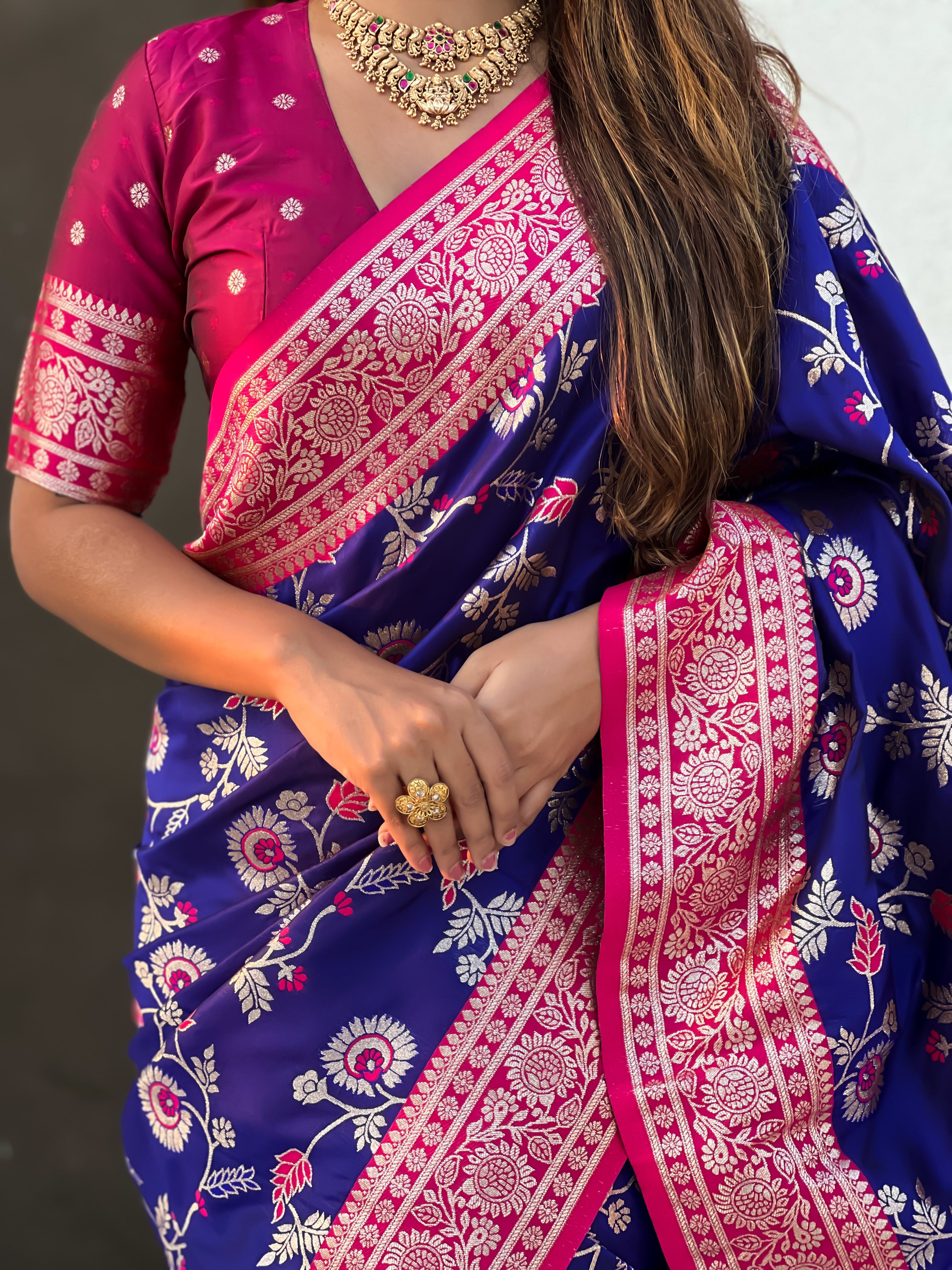 BLUE BANARASI SILK SAREE