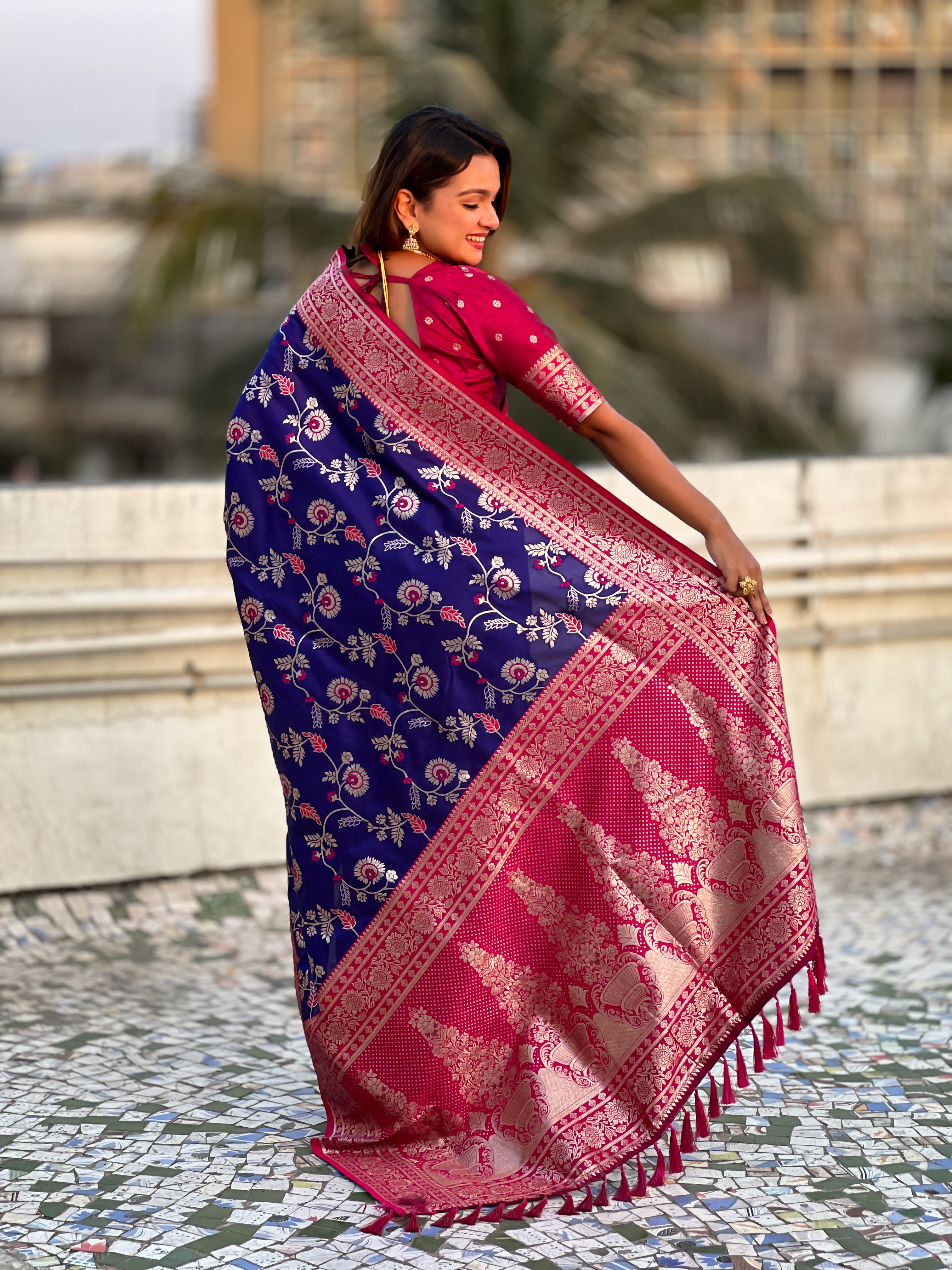 BLUE BANARASI SILK SAREE