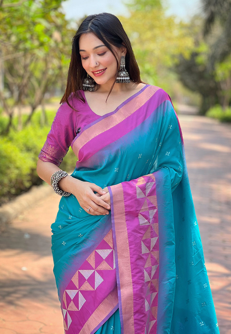 Blue Soft Silk Saree