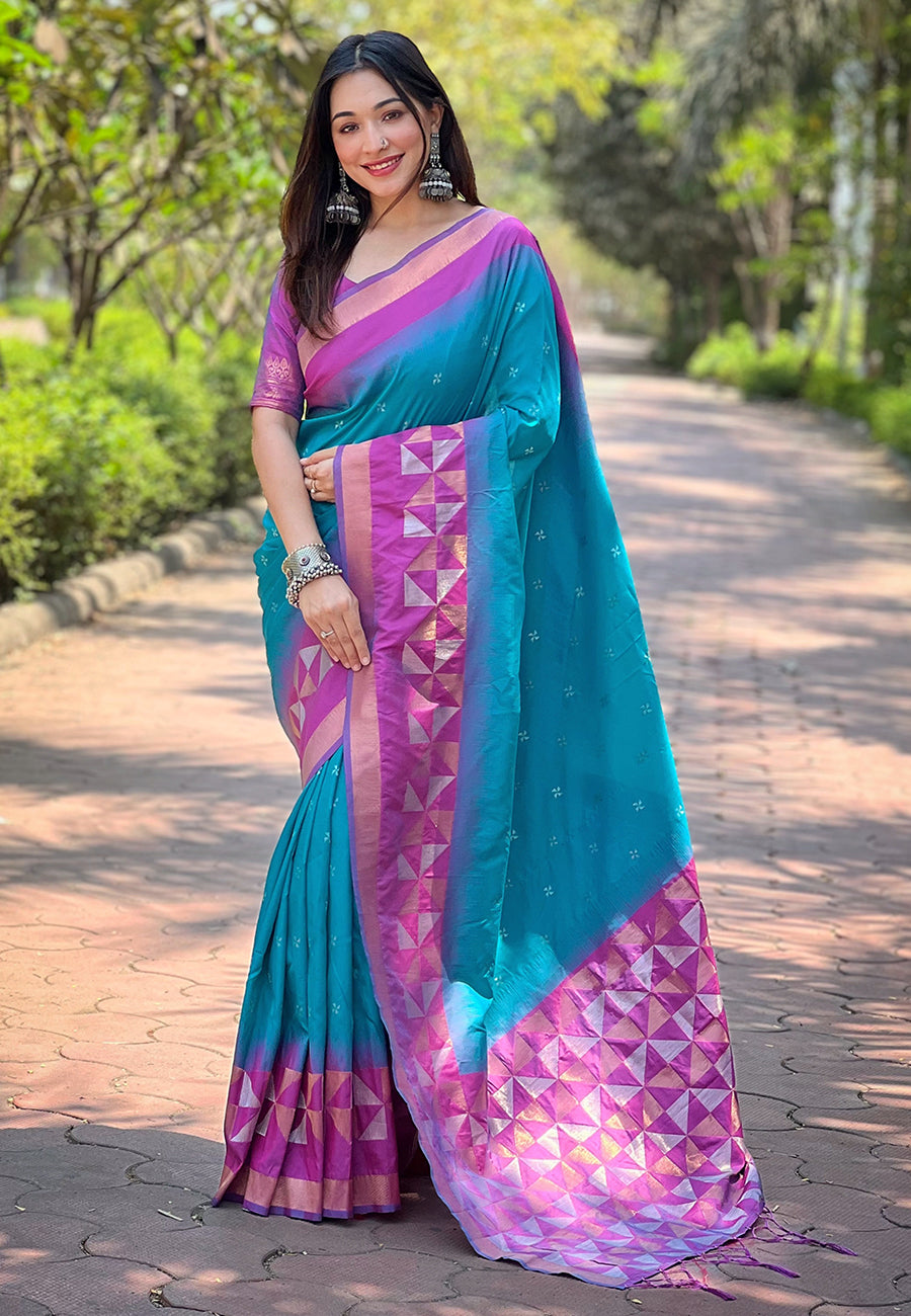 Blue Soft Silk Saree