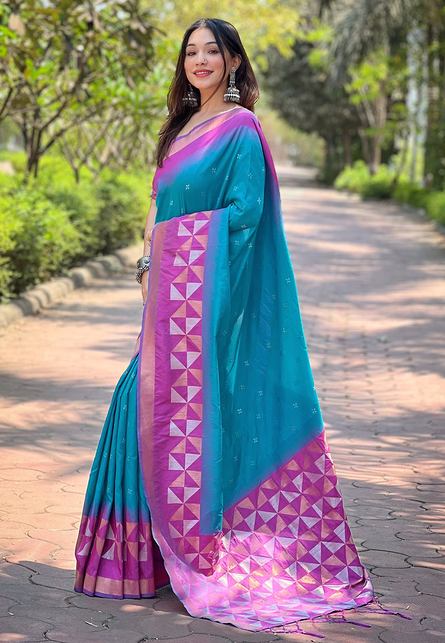 Blue Soft Silk Saree