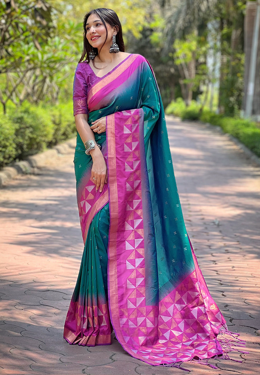Teal Soft Silk Saree