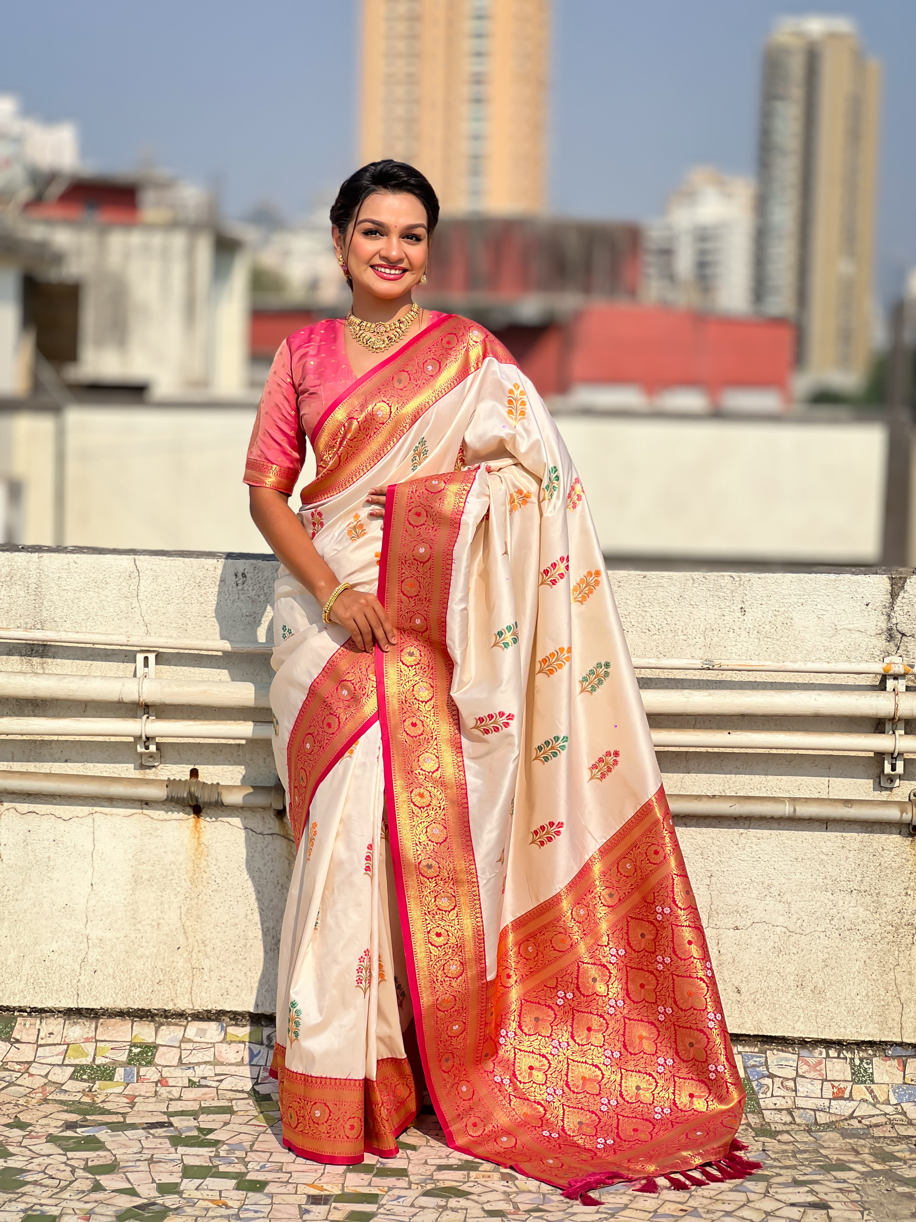 WHITE SOFT SILK SAREE