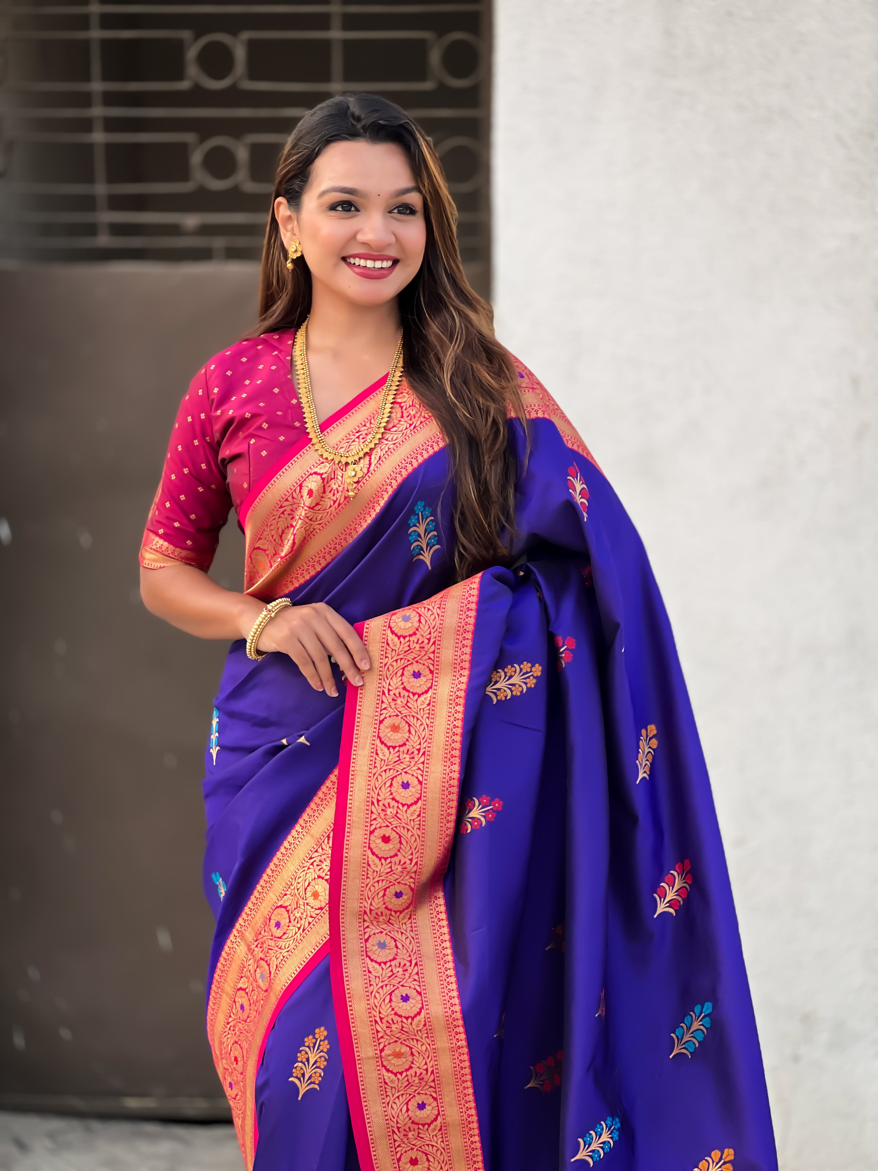 BLUE SOFT SILK SAREE