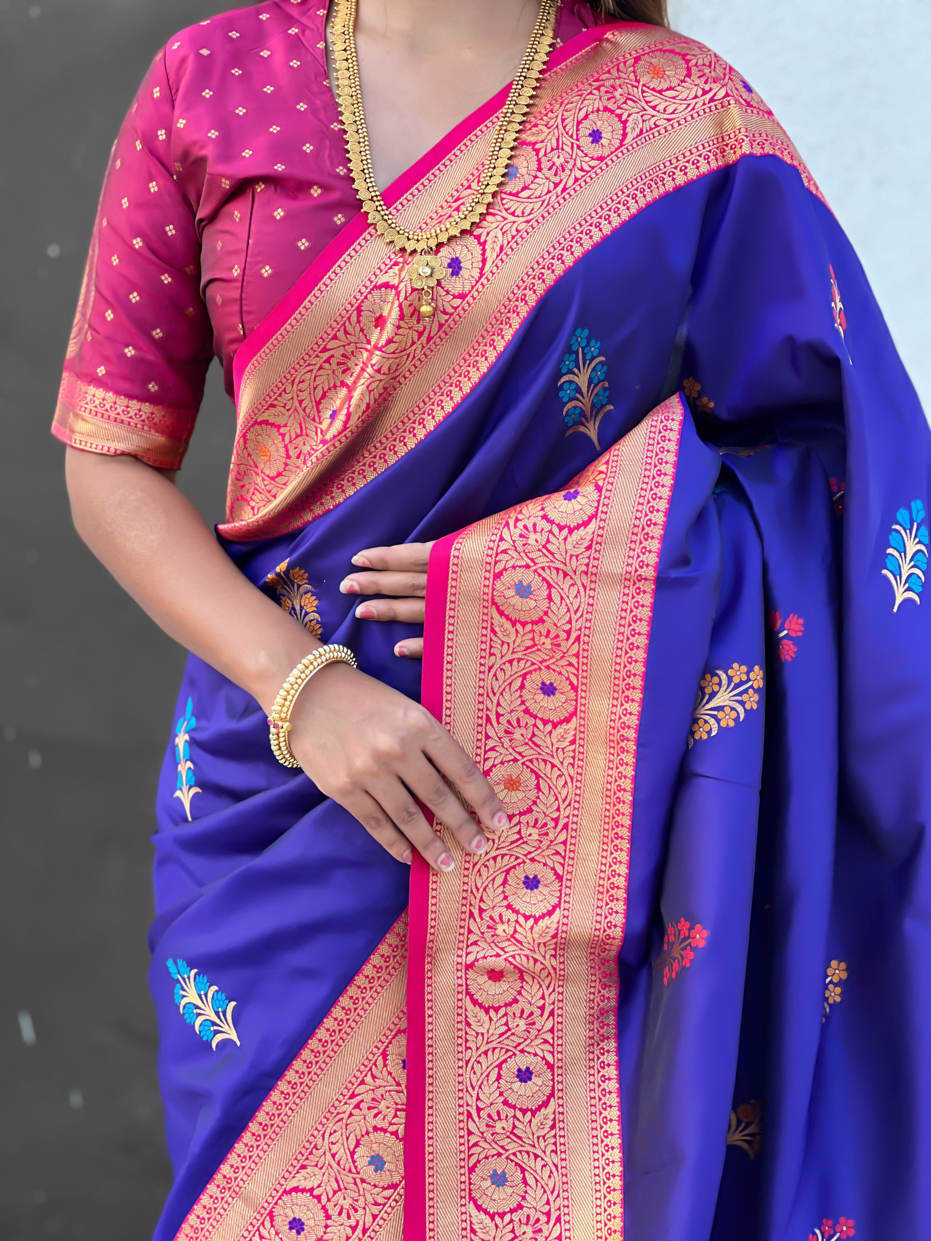 BLUE SOFT SILK SAREE