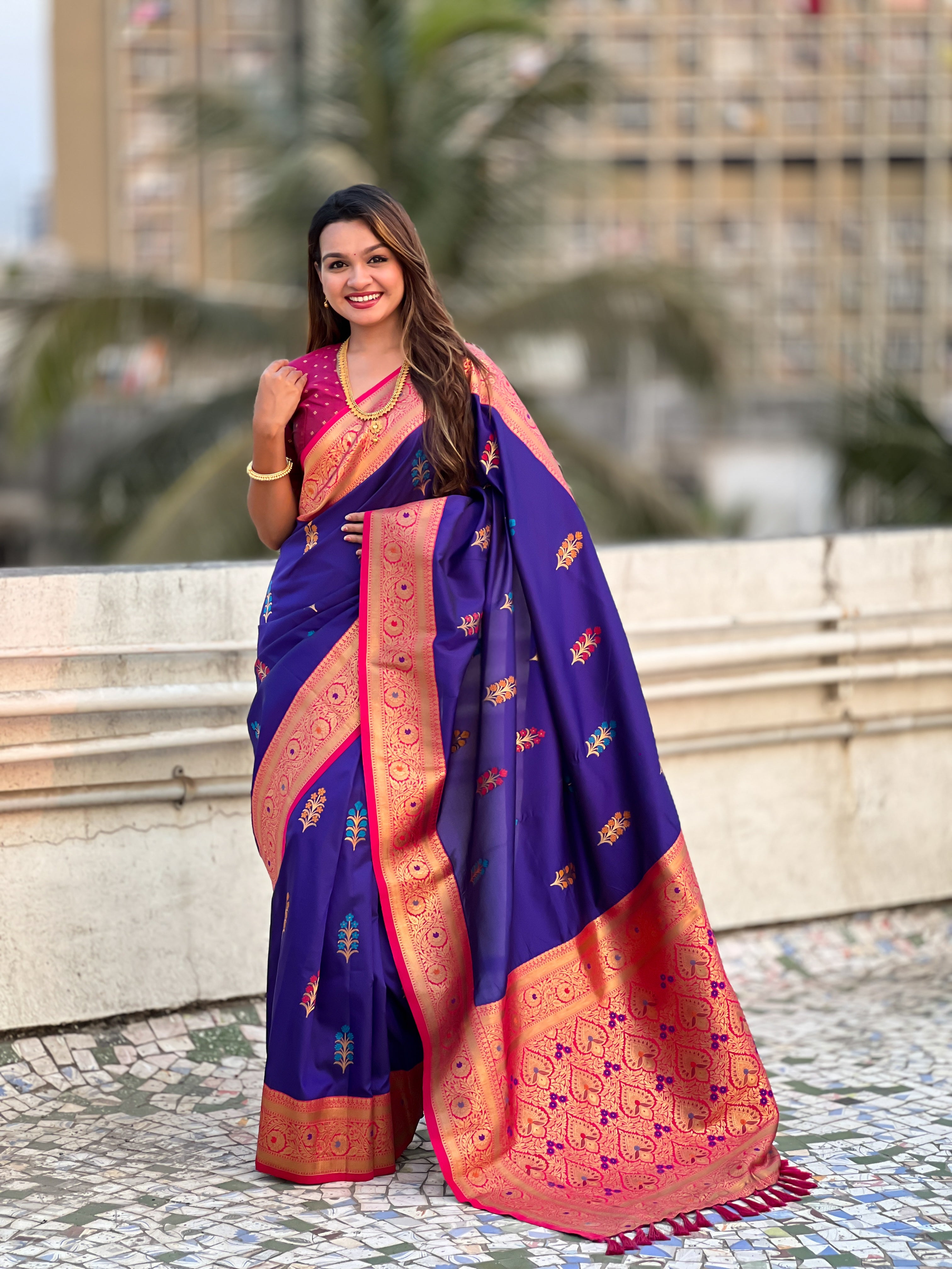BLUE SOFT SILK SAREE
