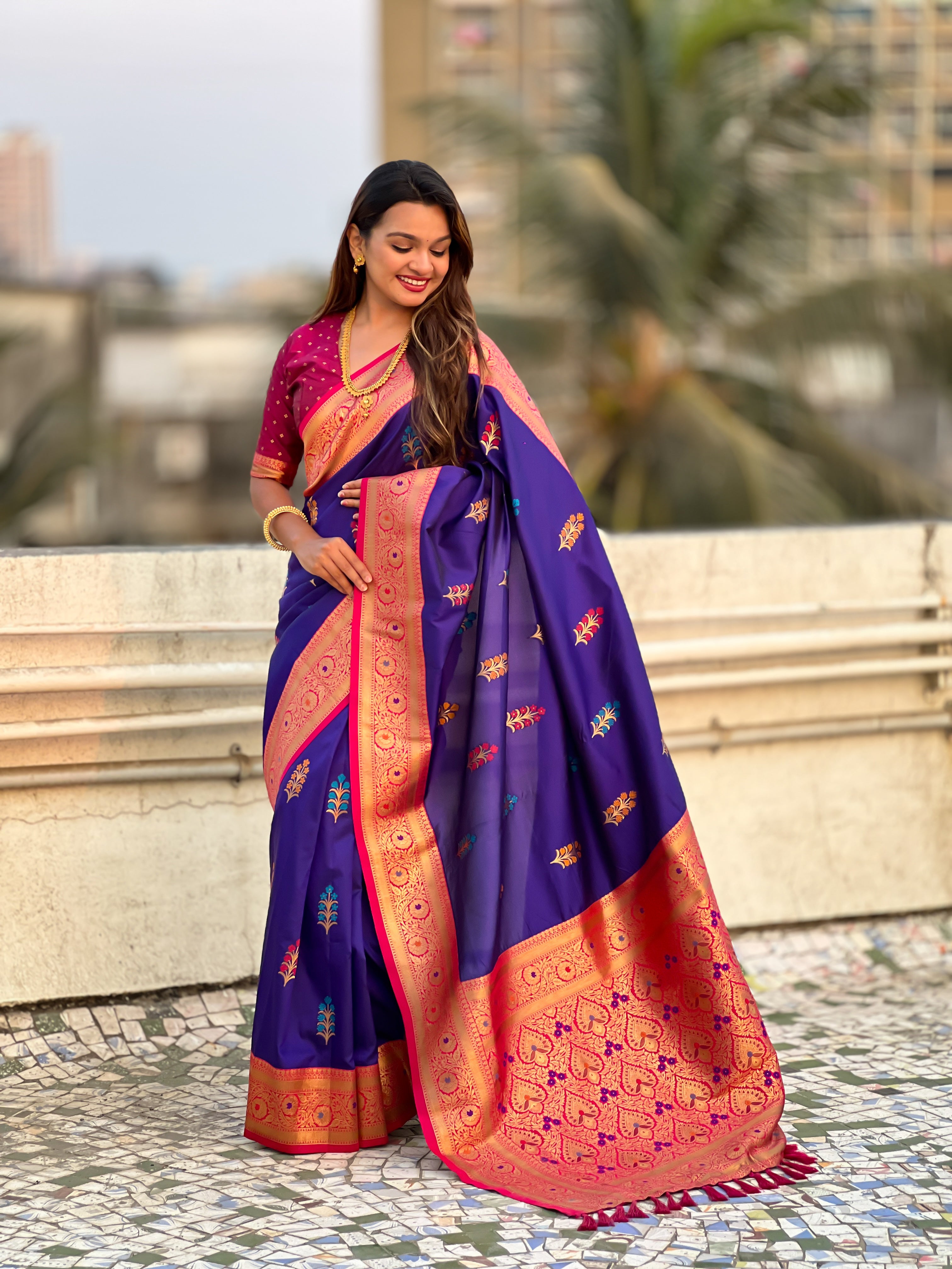 BLUE SOFT SILK SAREE