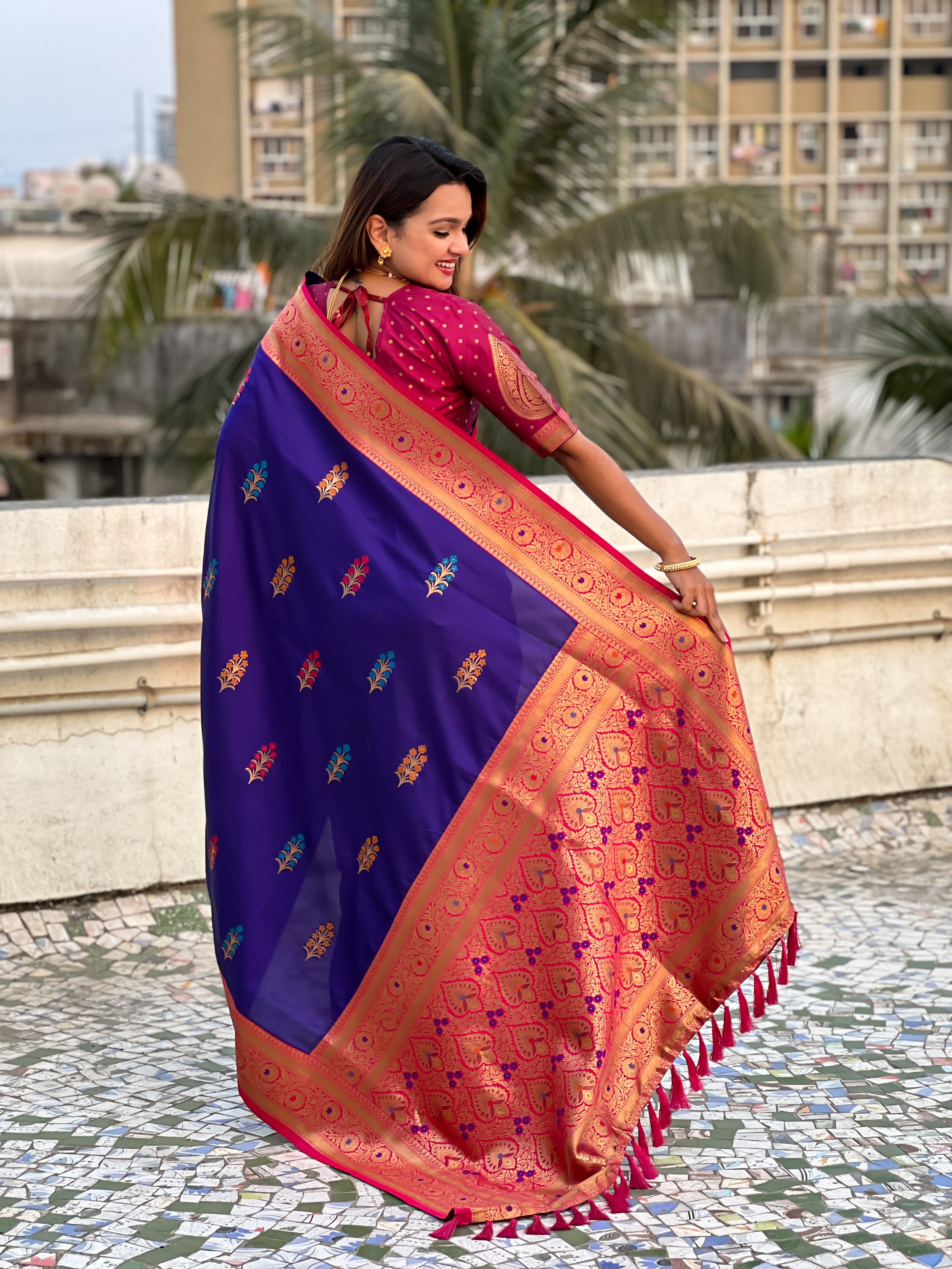 BLUE SOFT SILK SAREE