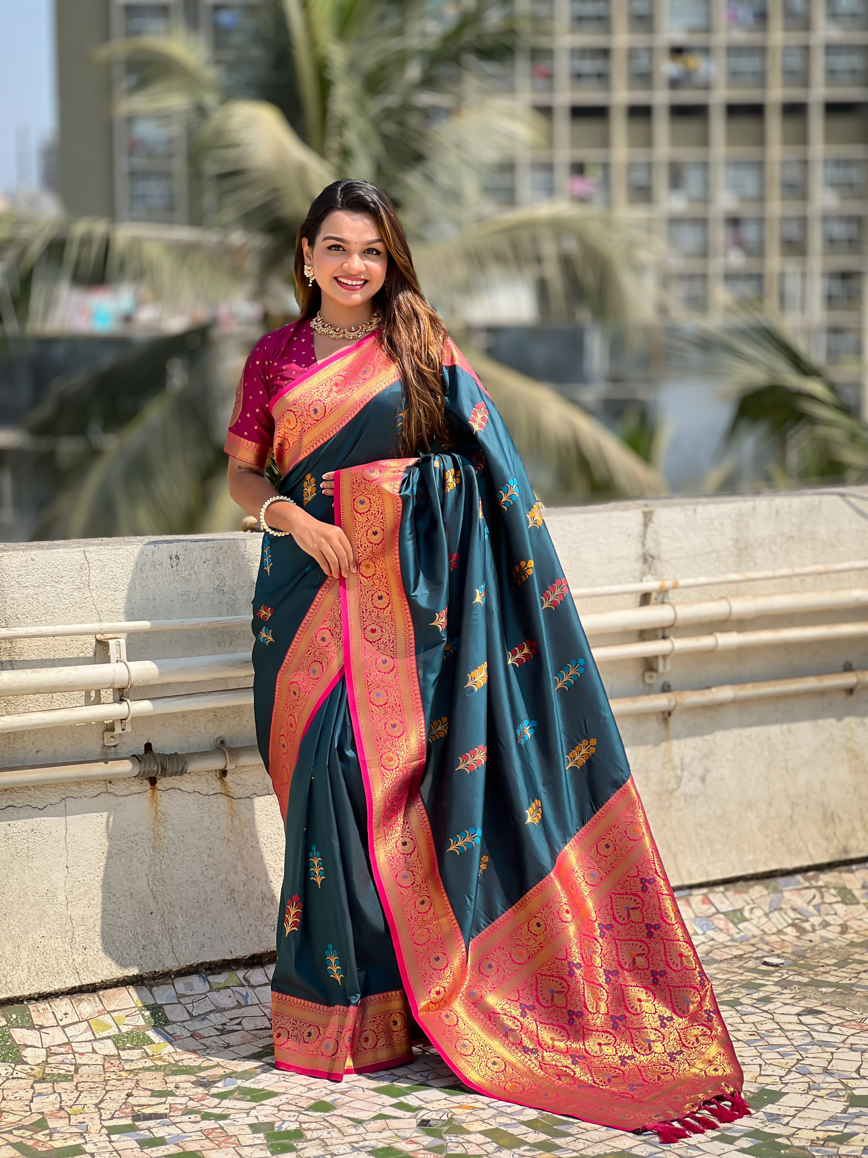 GREEN SOFT SILK SAREE