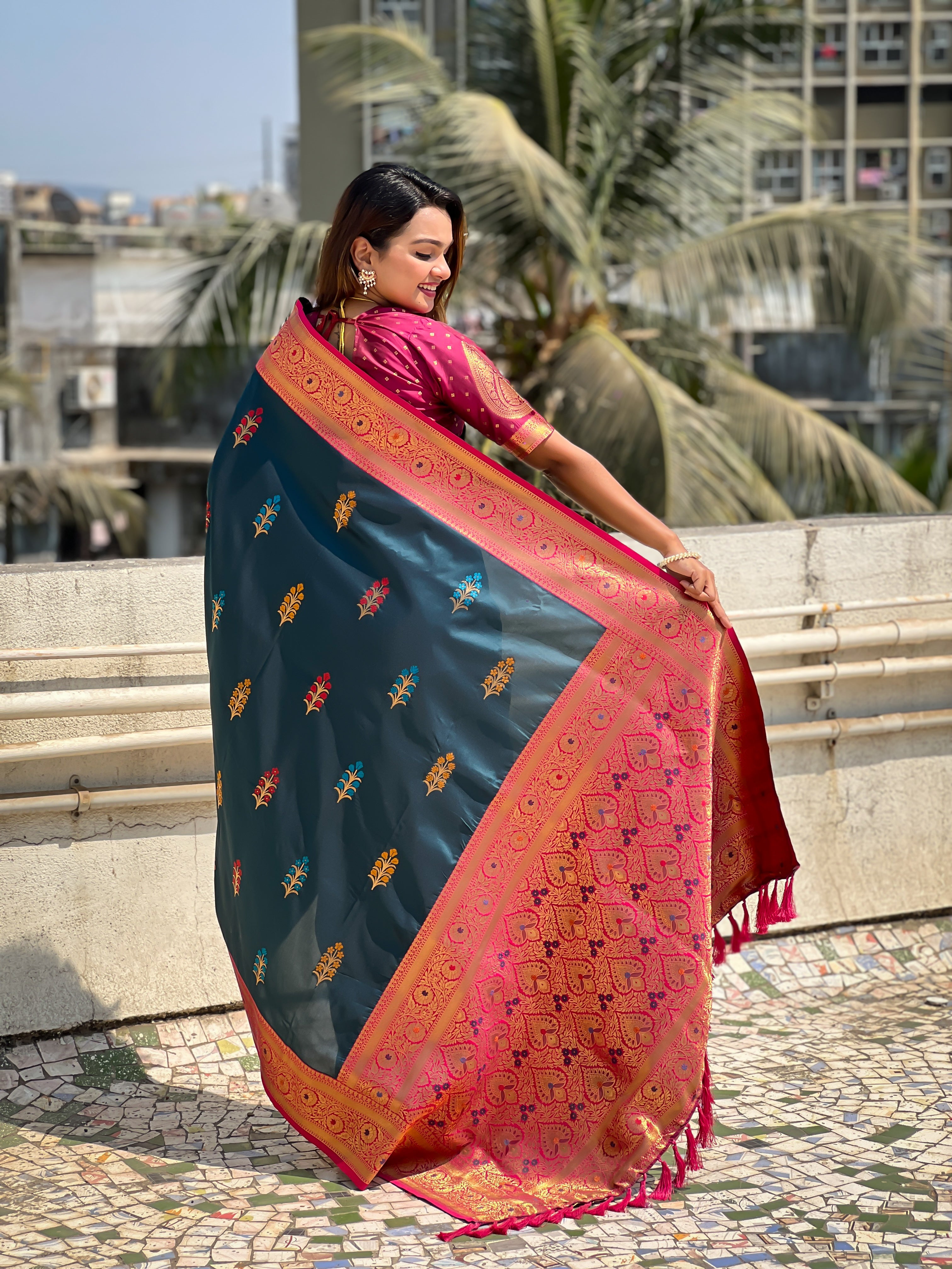 GREEN SOFT SILK SAREE