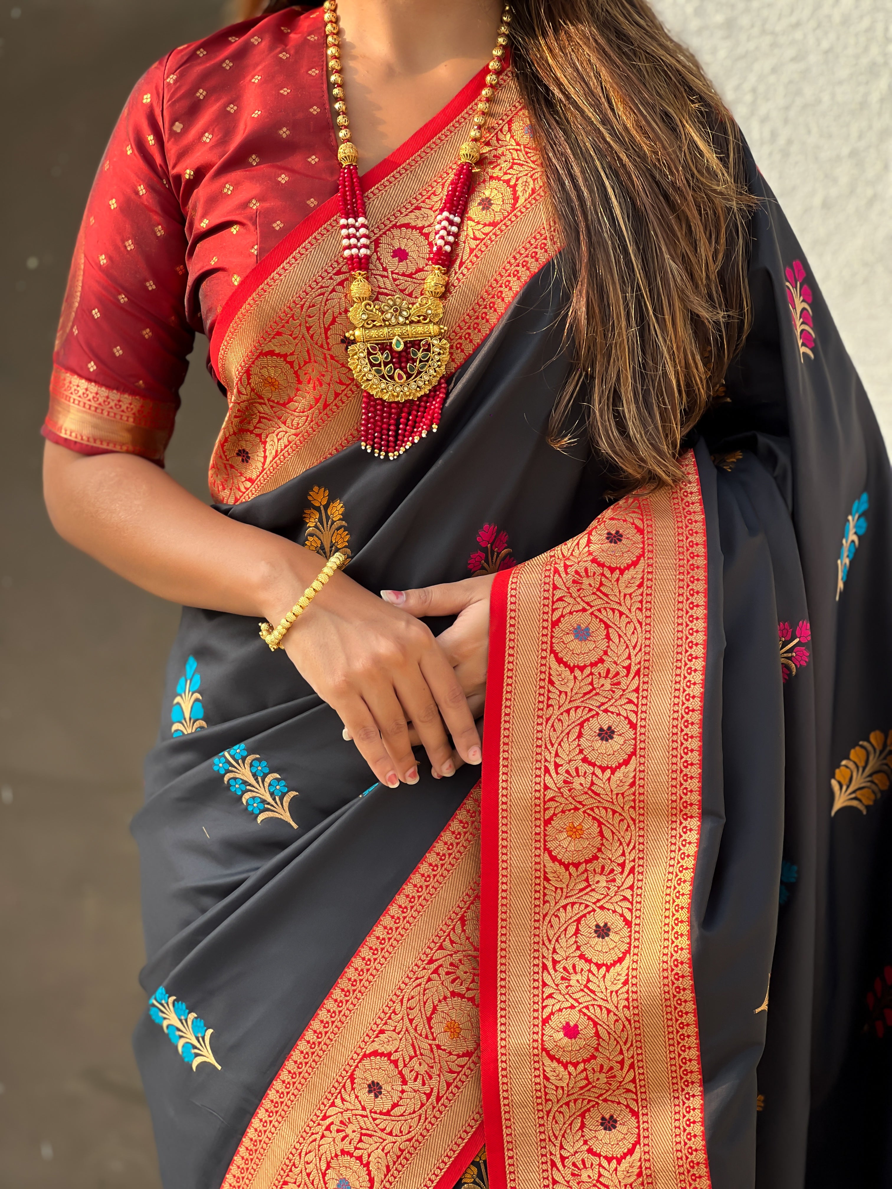 BLACK SOFT SILK SAREE