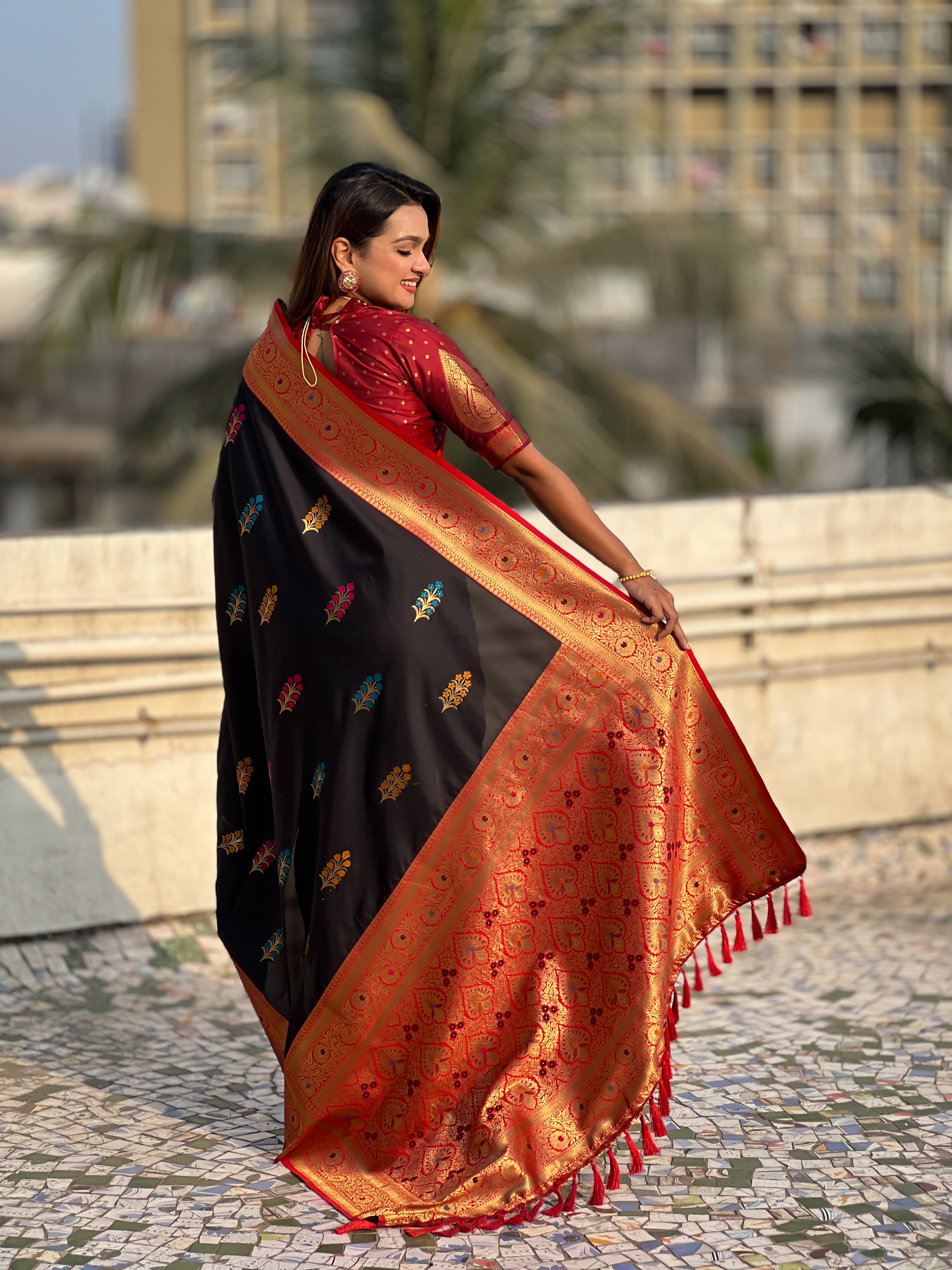 BLACK SOFT SILK SAREE