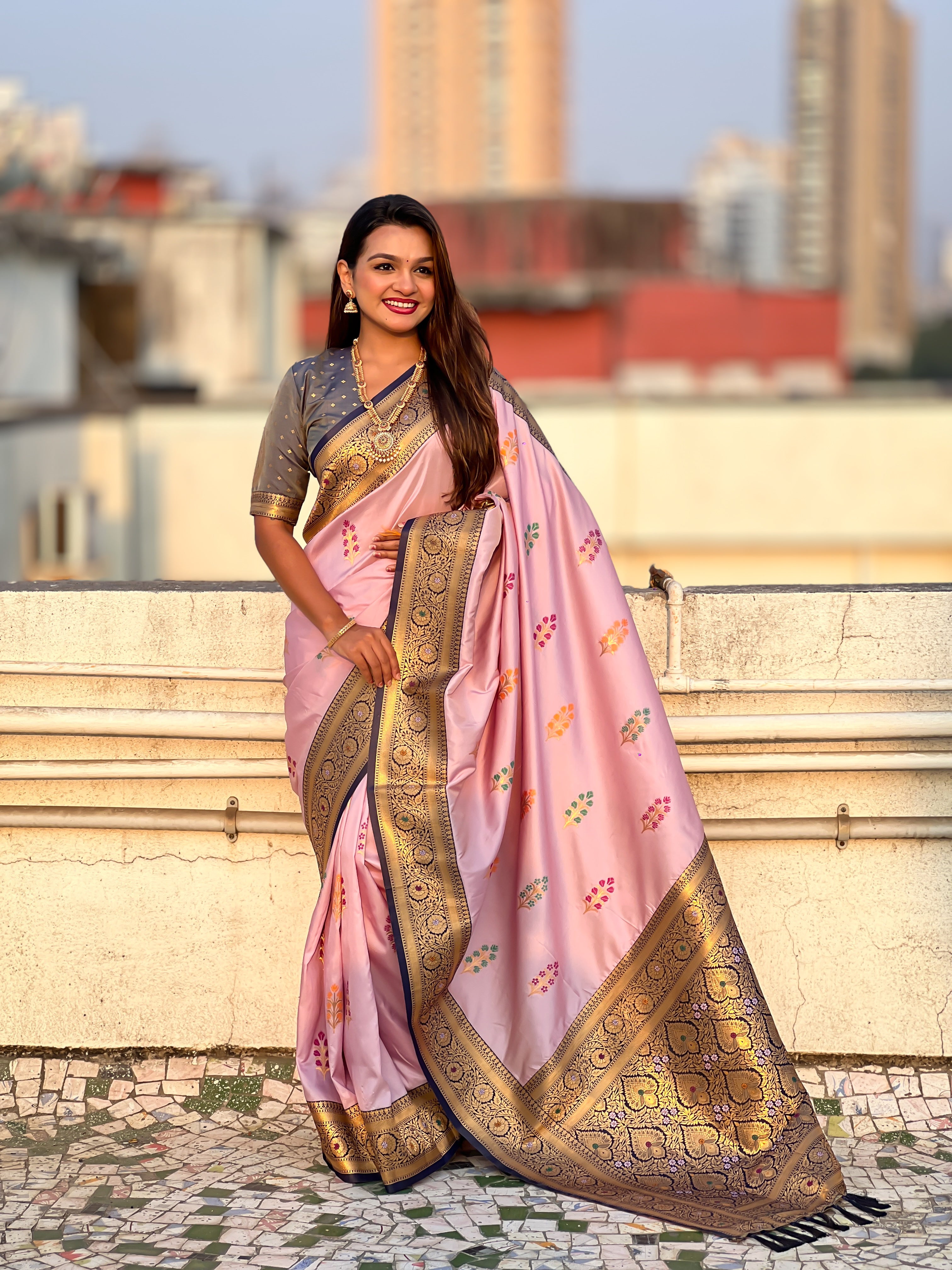 LIGHT PINK SOFT SILK SAREE