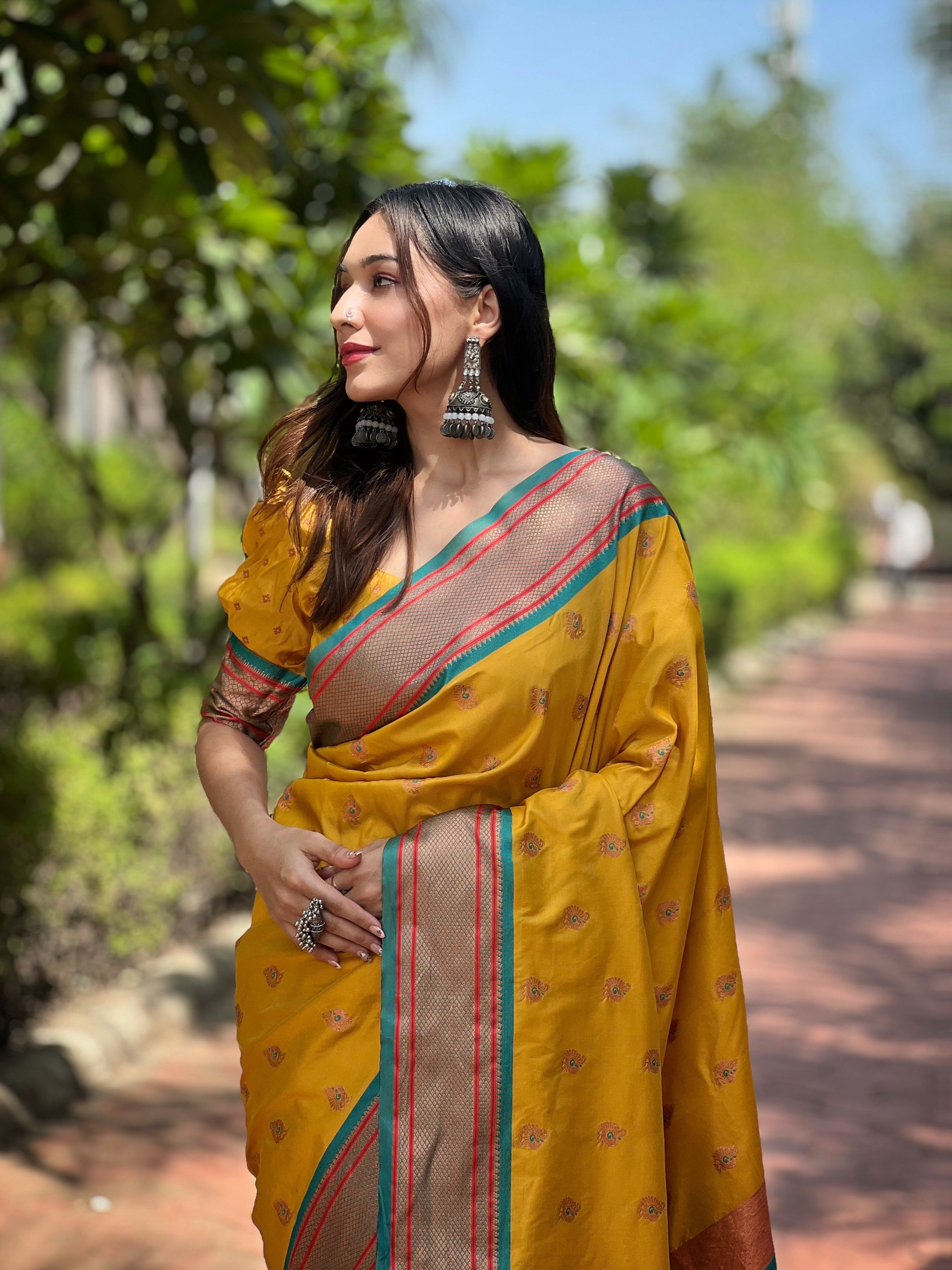 Gold Yellow Paithani Saree