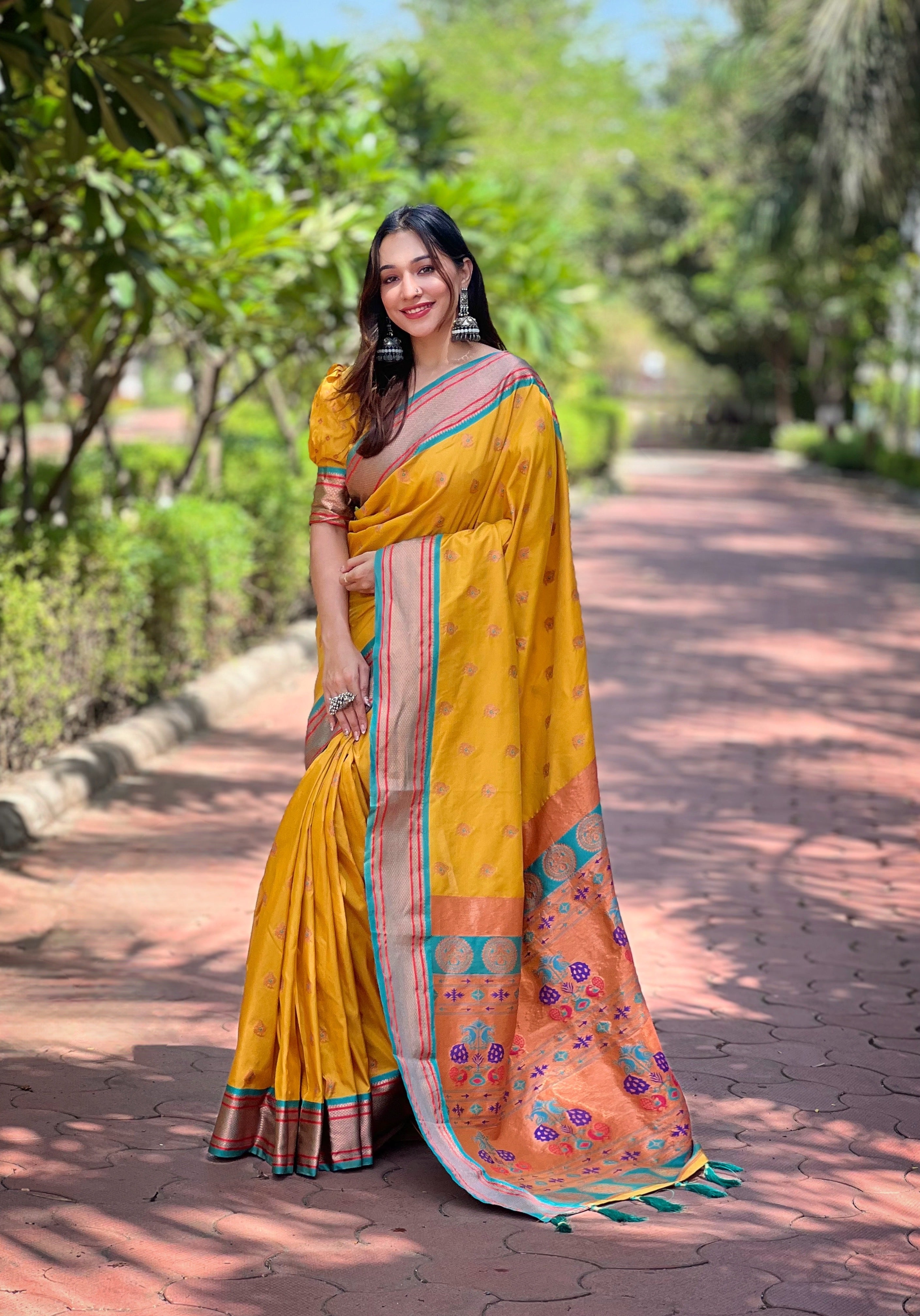Gold Yellow Paithani Saree