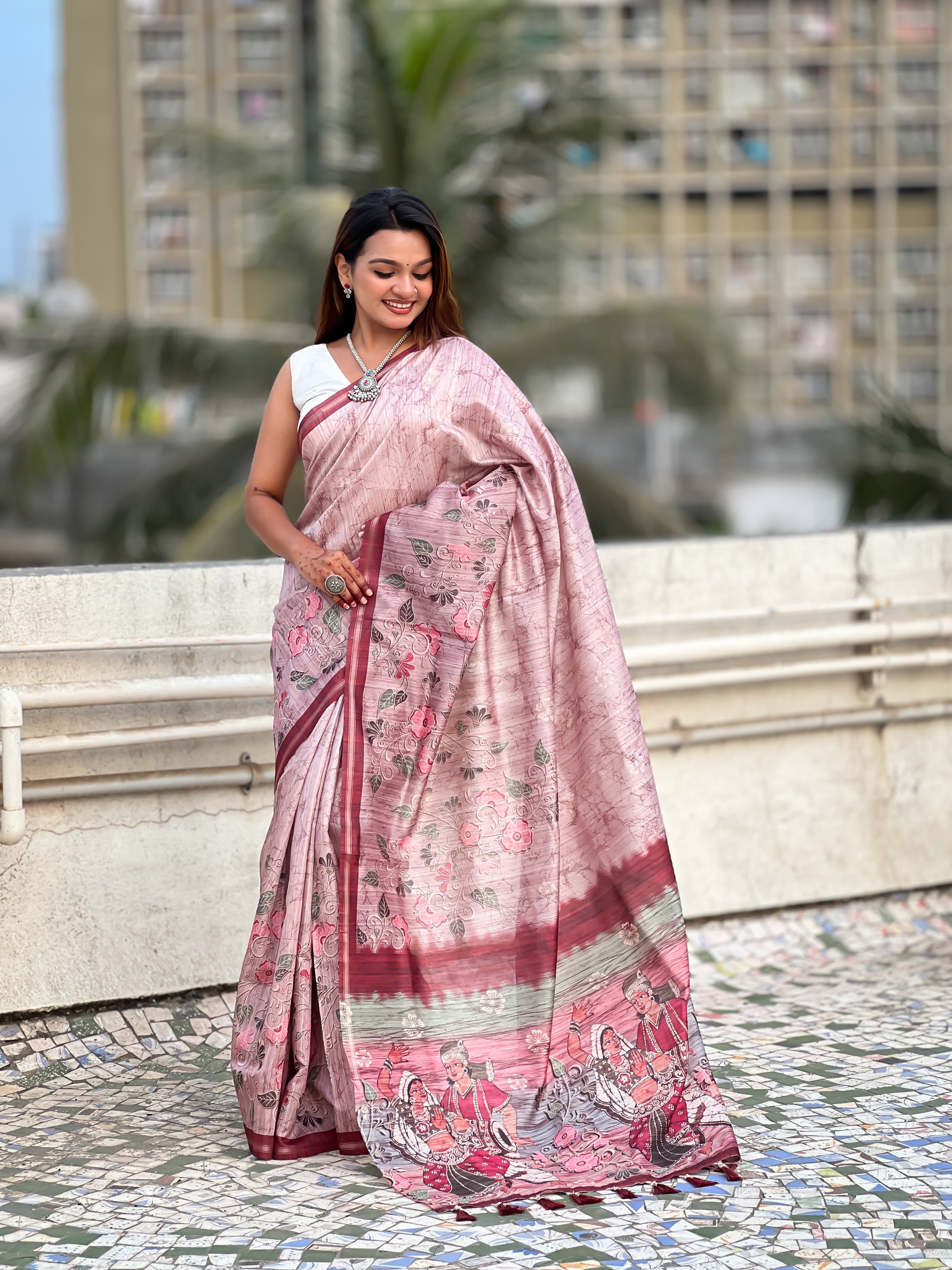 PINK Katki Silk Saree