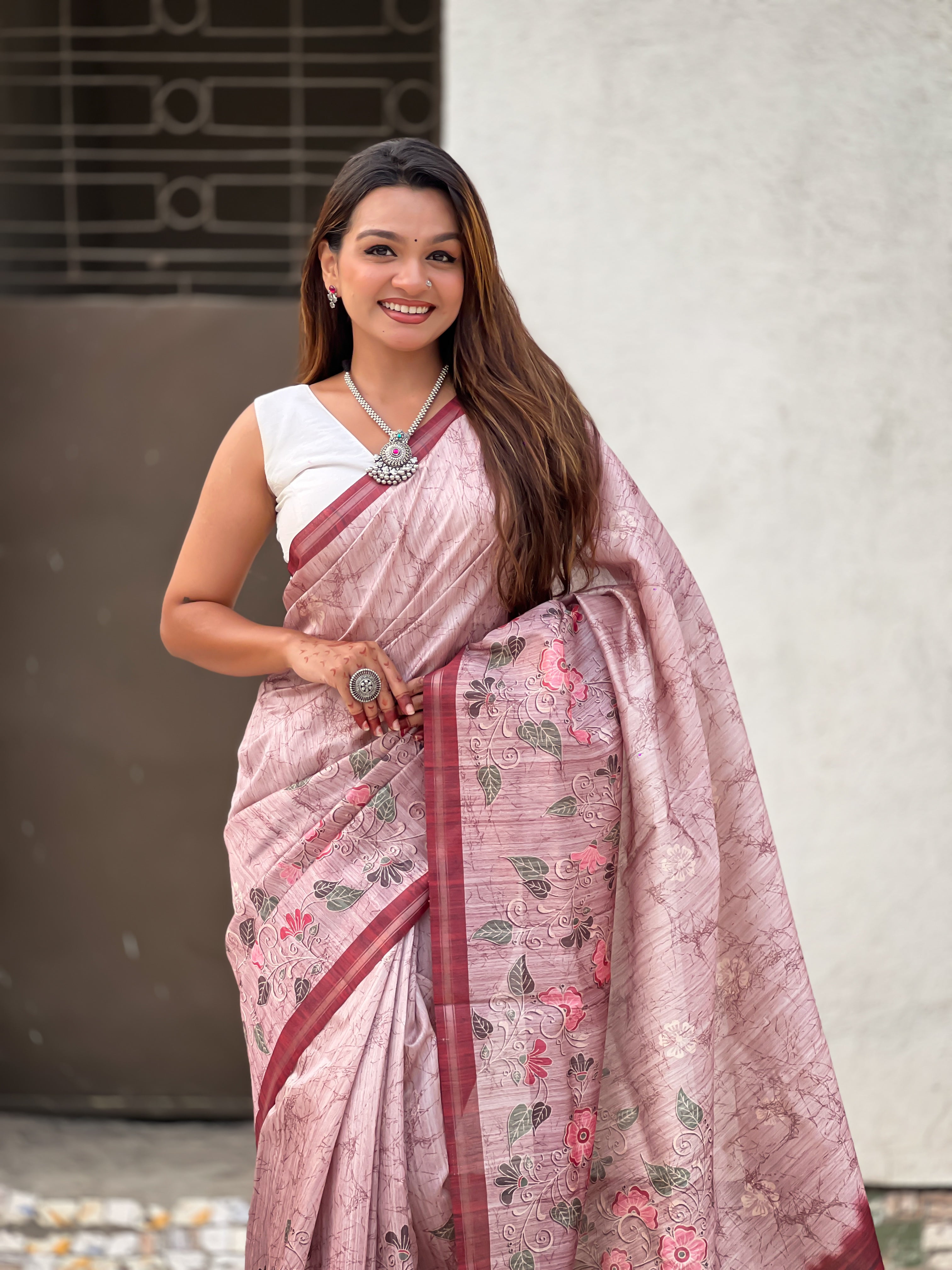 PINK Katki Silk Saree