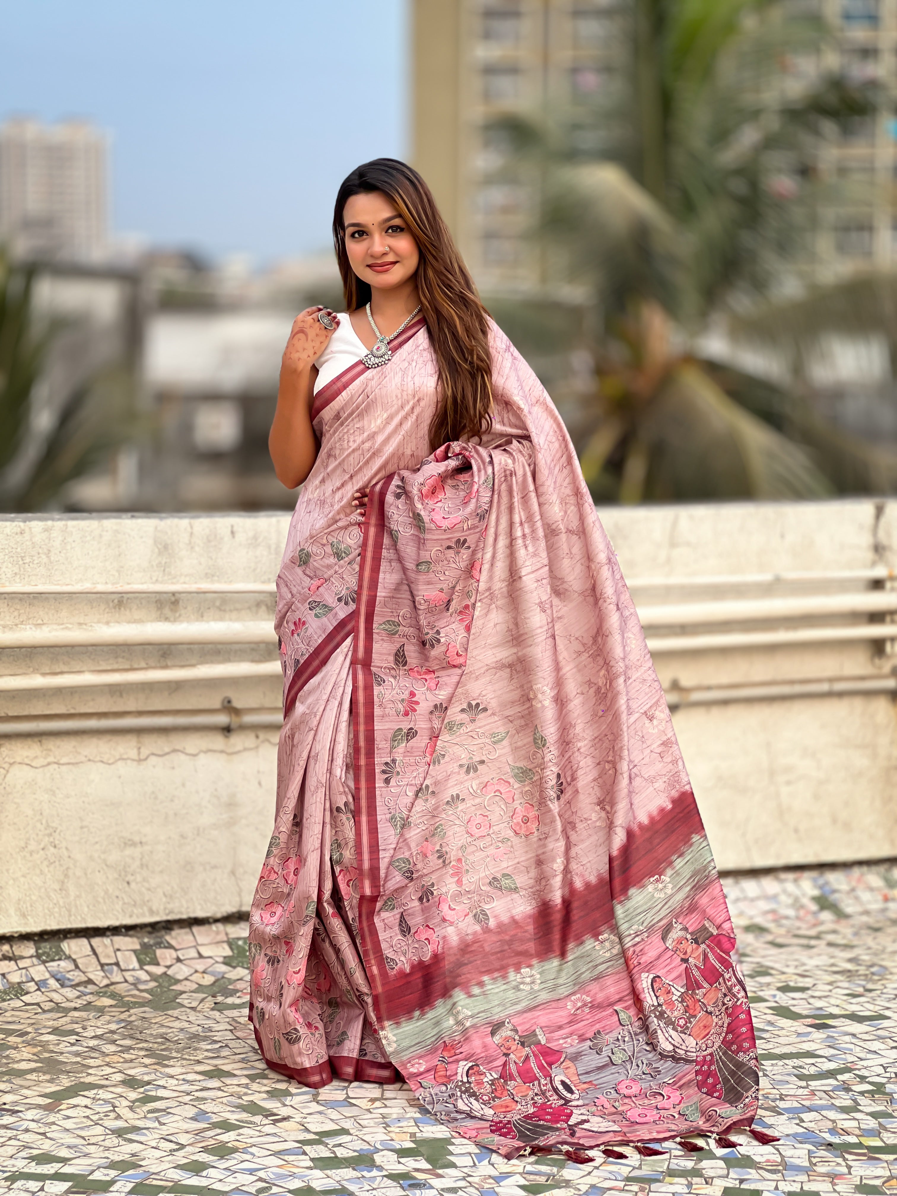 PINK Katki Silk Saree