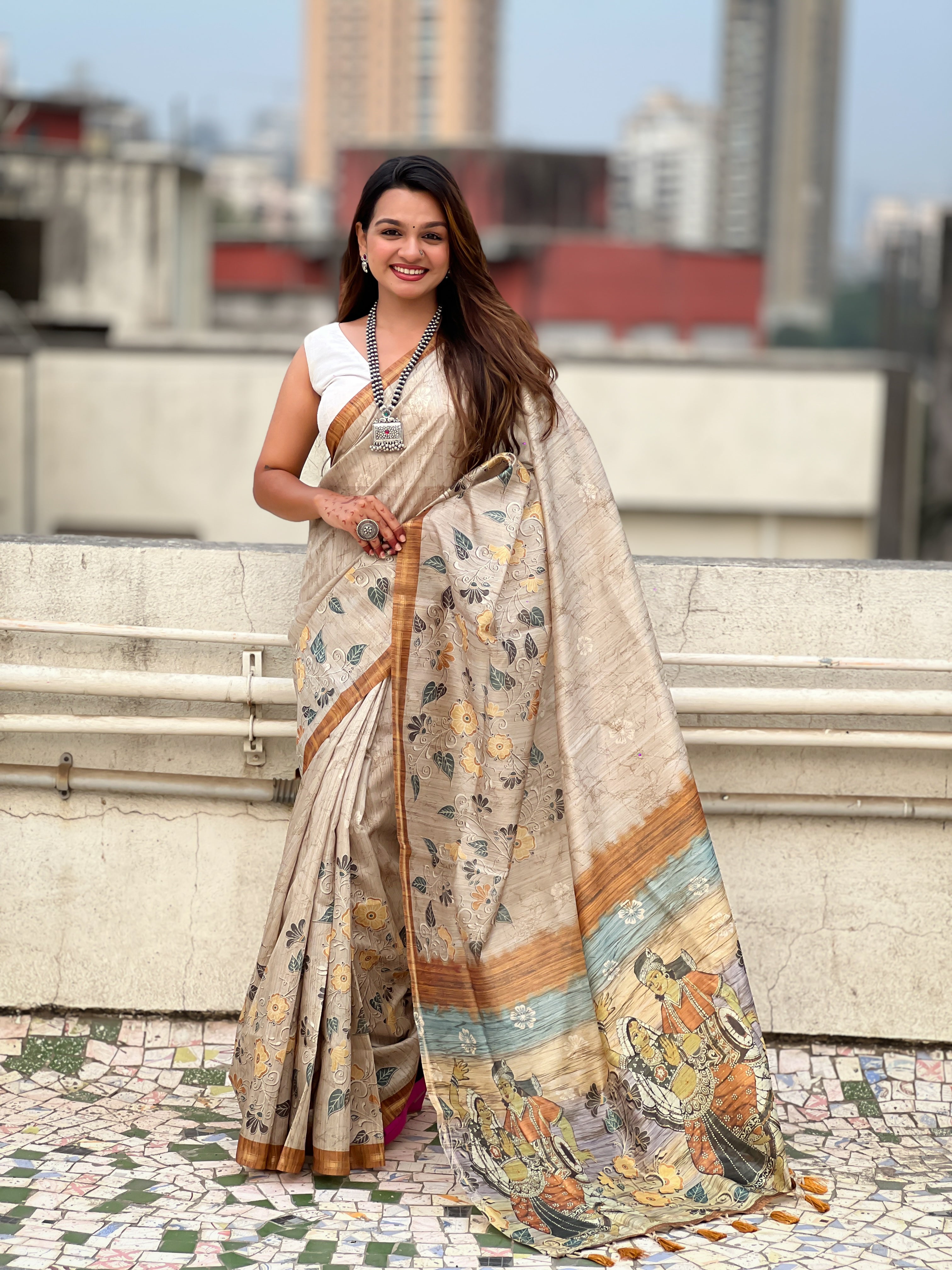LIGHT GOLD Katki Silk Saree