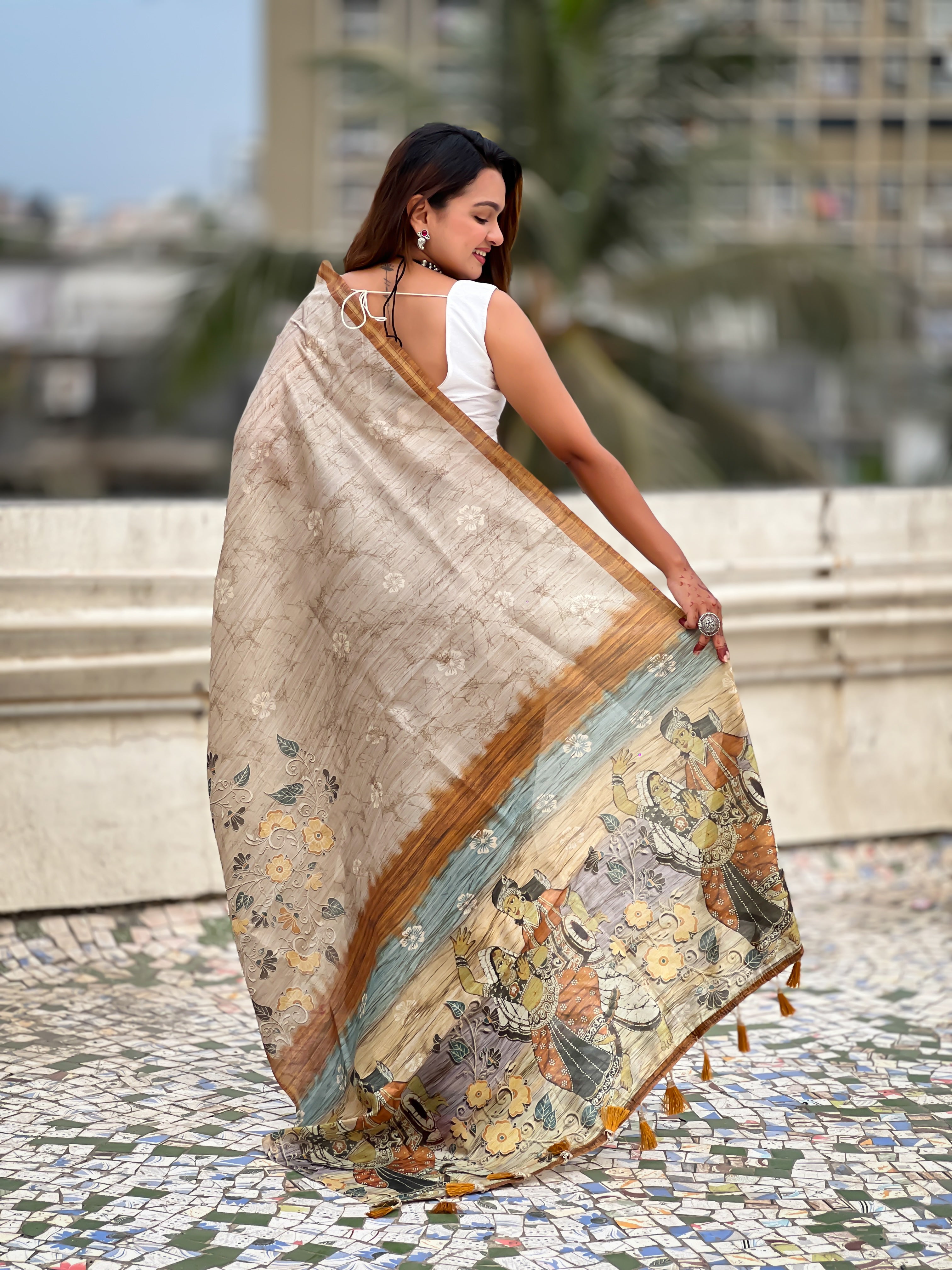 LIGHT GOLD Katki Silk Saree