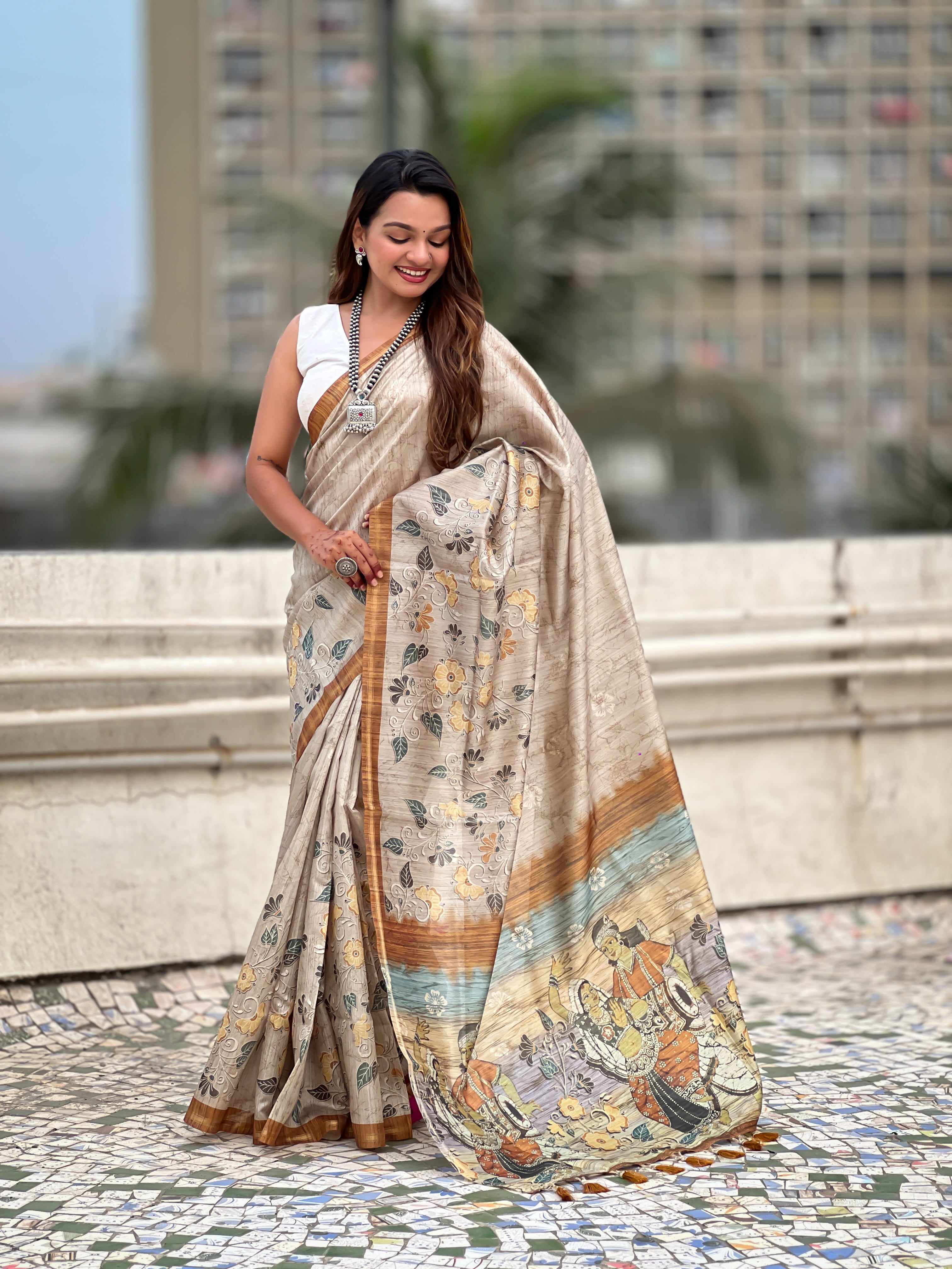 LIGHT GOLD Katki Silk Saree
