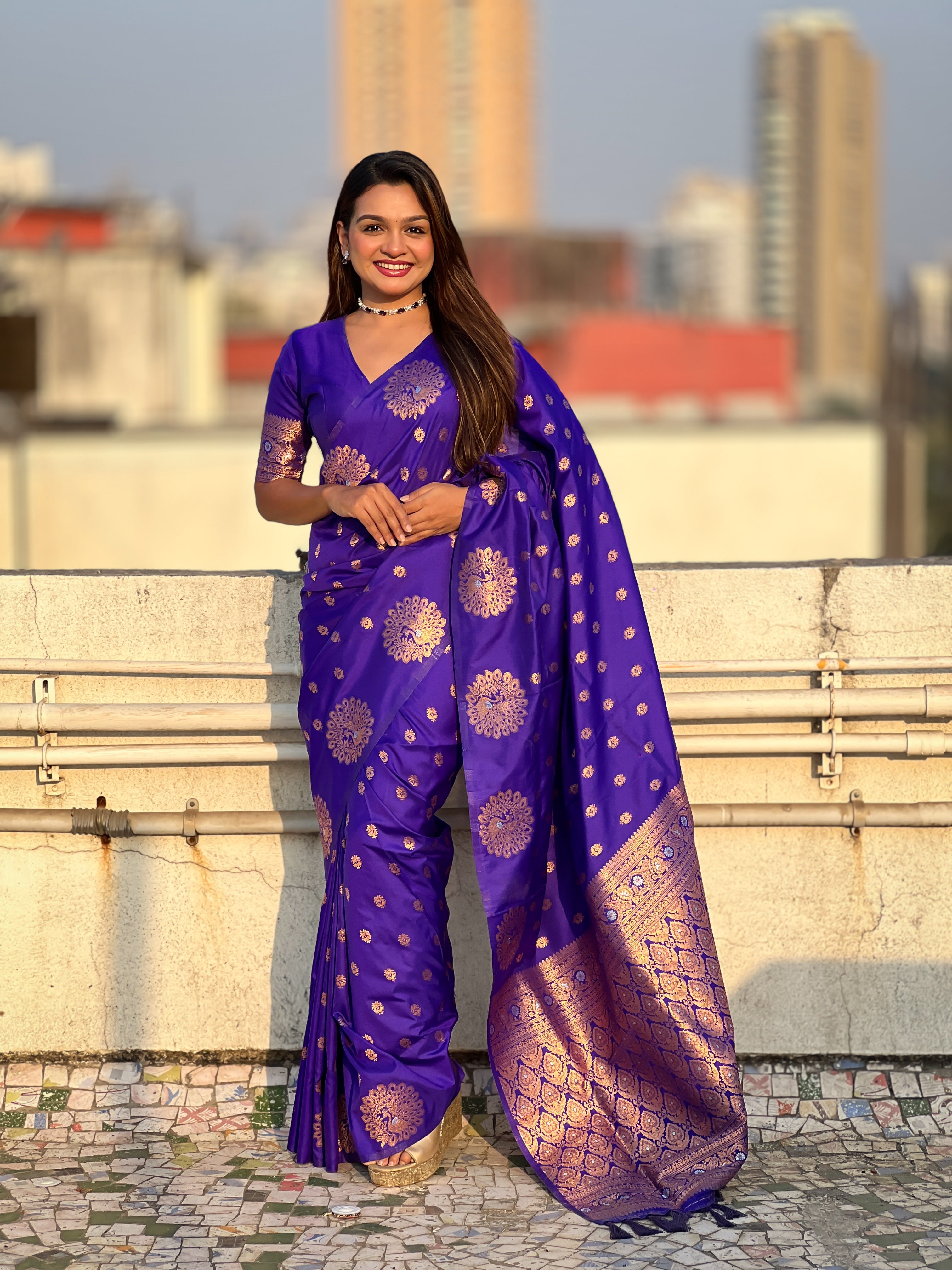 BLUE BANARASI SILK SAREE