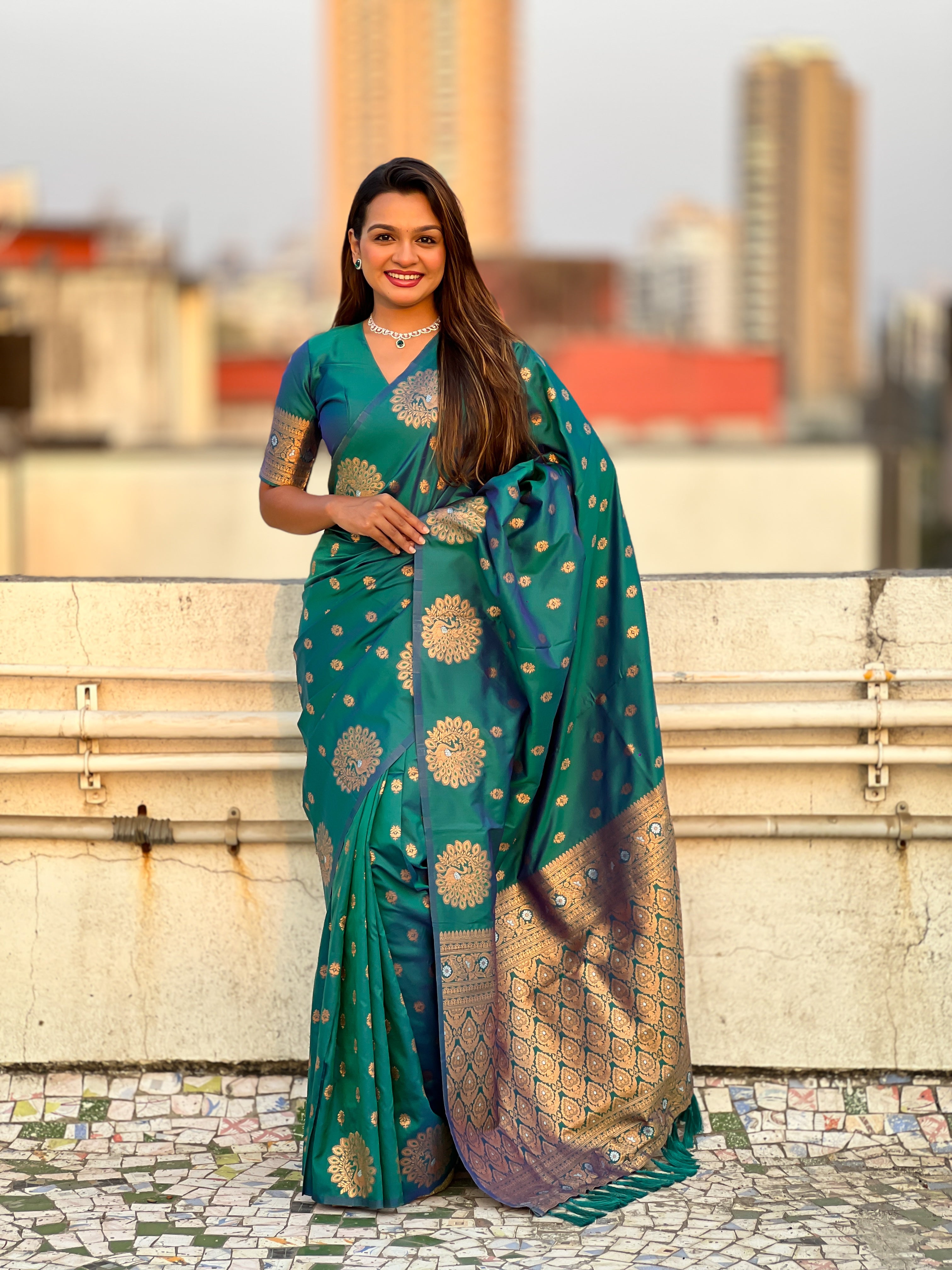 GREEN BANARASI SILK SAREE